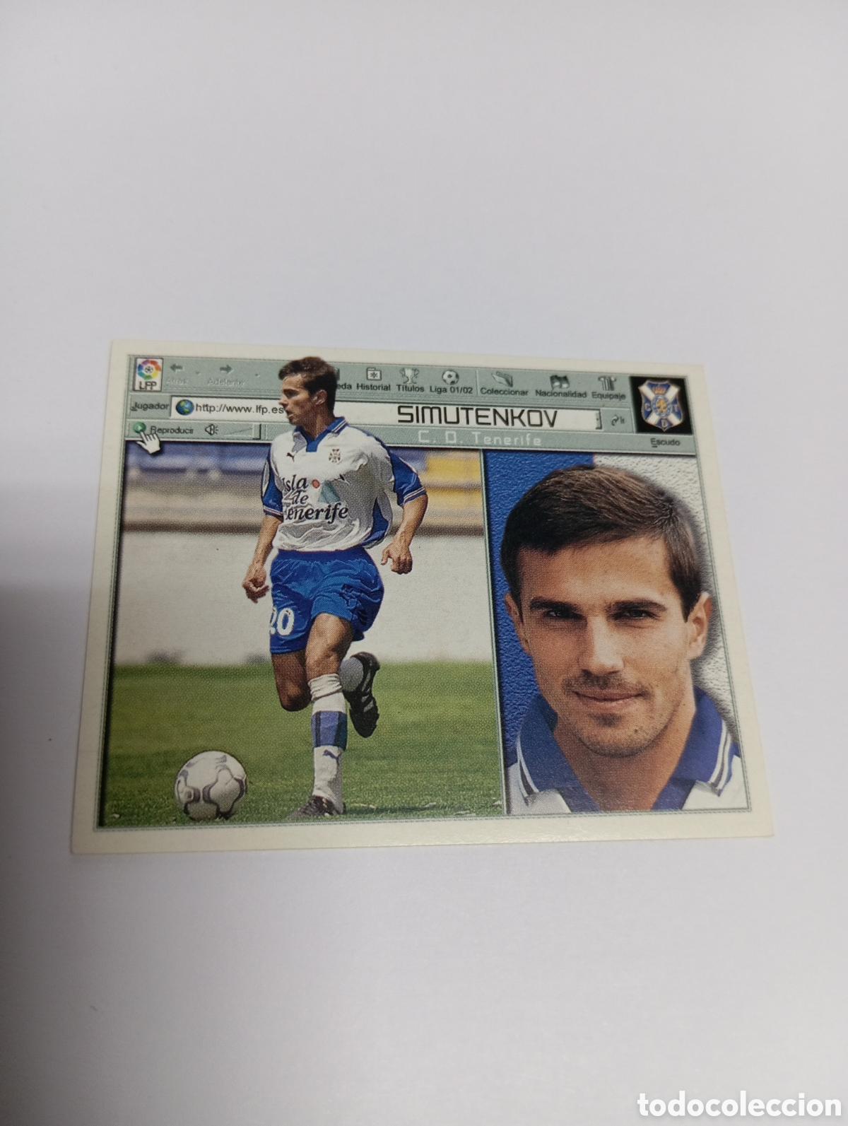 Cromos de F&uacute;tbol: SIMUTENKOV Tenerife LIGA ESTE 2001 2002 PANINI 01 02