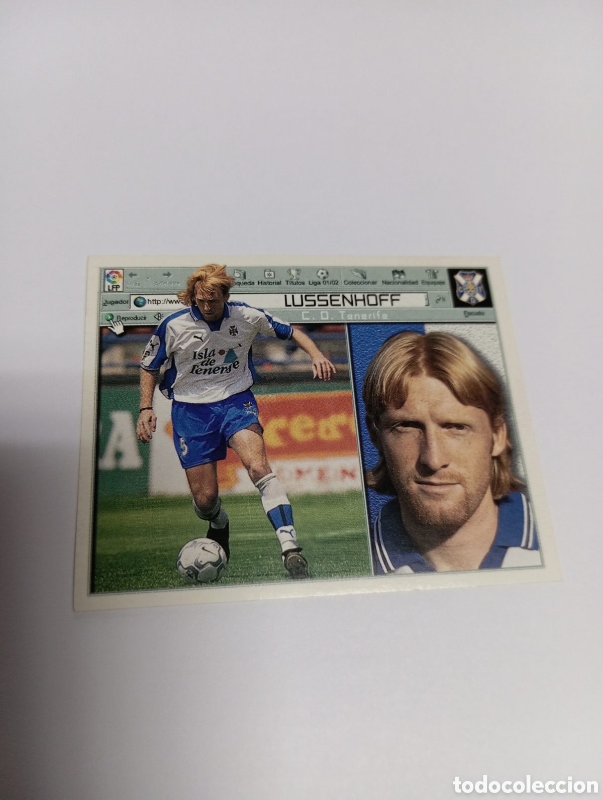 Cromos de F&uacute;tbol: LUSSENHOFF Tenerife LIGA ESTE 2001 2002 PANINI 01 02