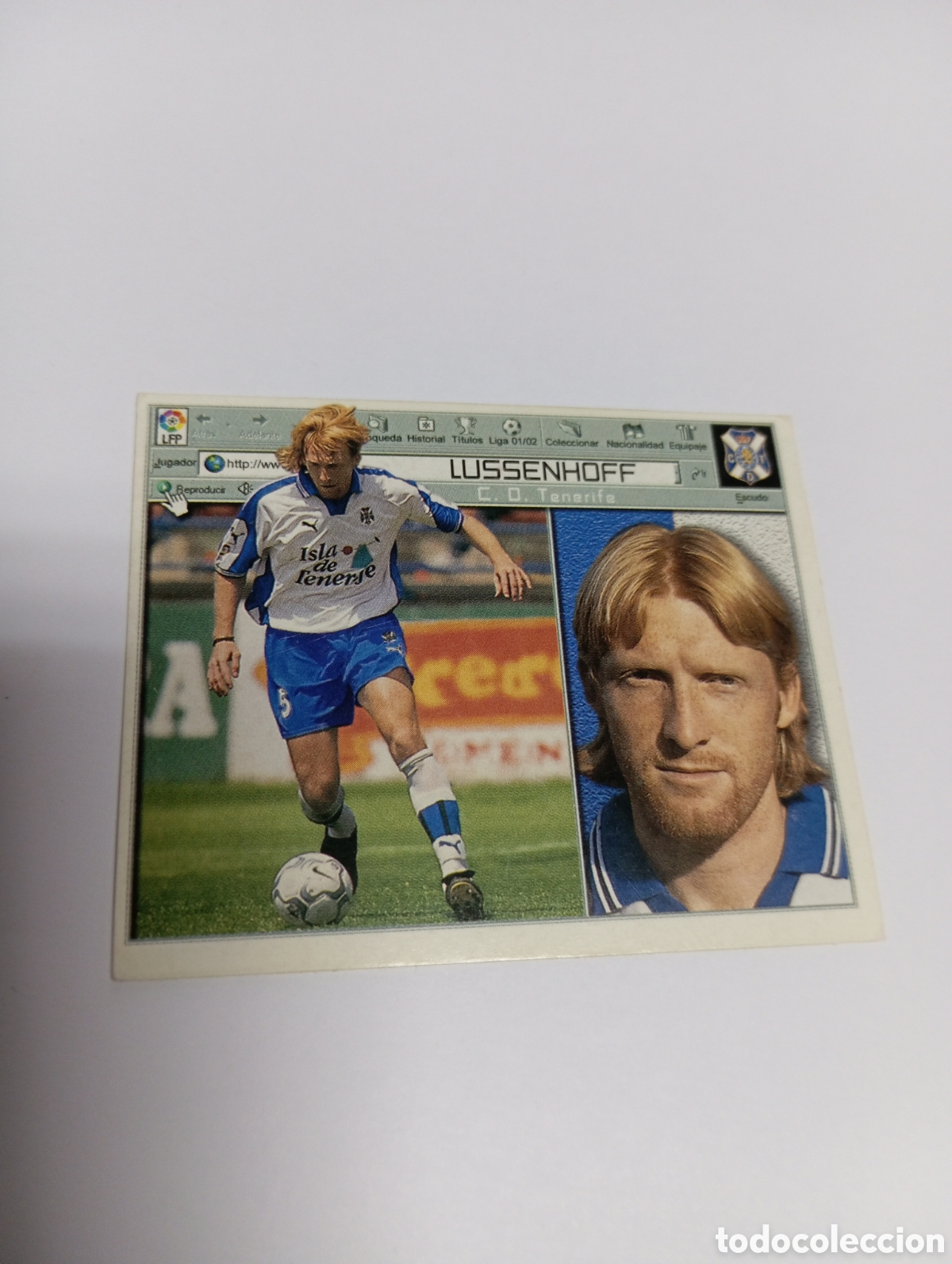 Fu&szlig;ball-Sticker: LUSSENHOFF Tenerife LIGA ESTE 2001 2002 PANINI 01 02