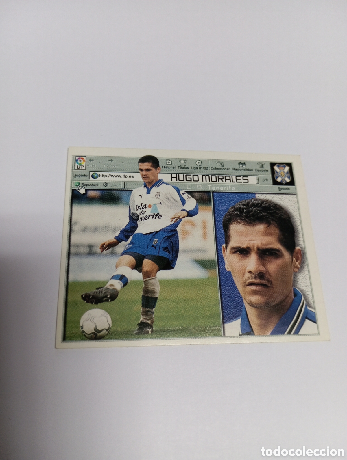 Cromos de F&uacute;tbol: HUGO MORALES Tenerife LIGA ESTE 2001 2002 PANINI 01 02