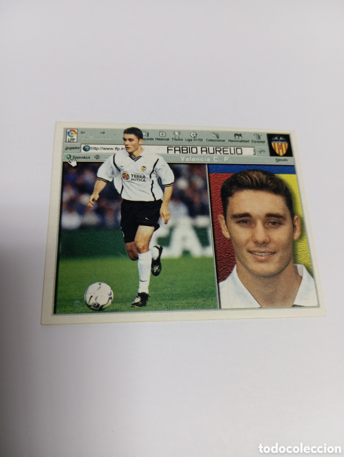 Fu&szlig;ball-Sticker: FABIO AURELIO Valencia LIGA ESTE 2001 2002 PANINI 01 02
