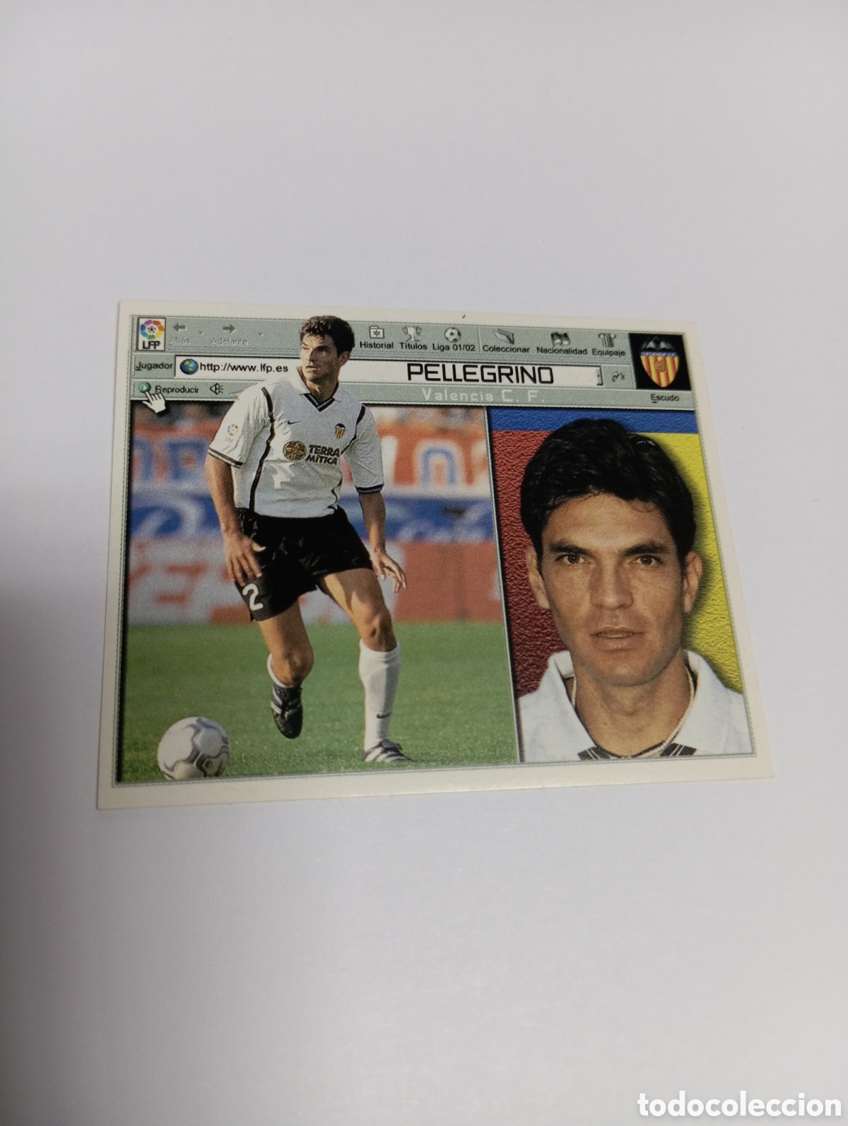 Fu&szlig;ball-Sticker: PELLEGRINO Valencia LIGA ESTE 2001 2002 PANINI 01 02
