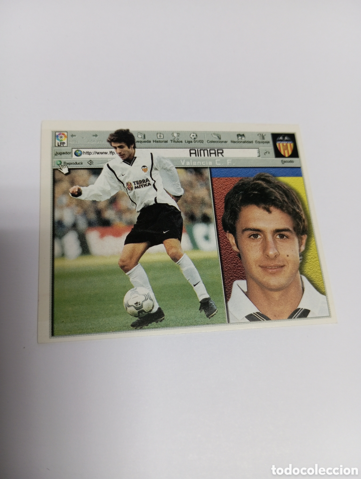 Fu&szlig;ball-Sticker: AIMAR Valencia LIGA ESTE 2001 2002 PANINI 01 02