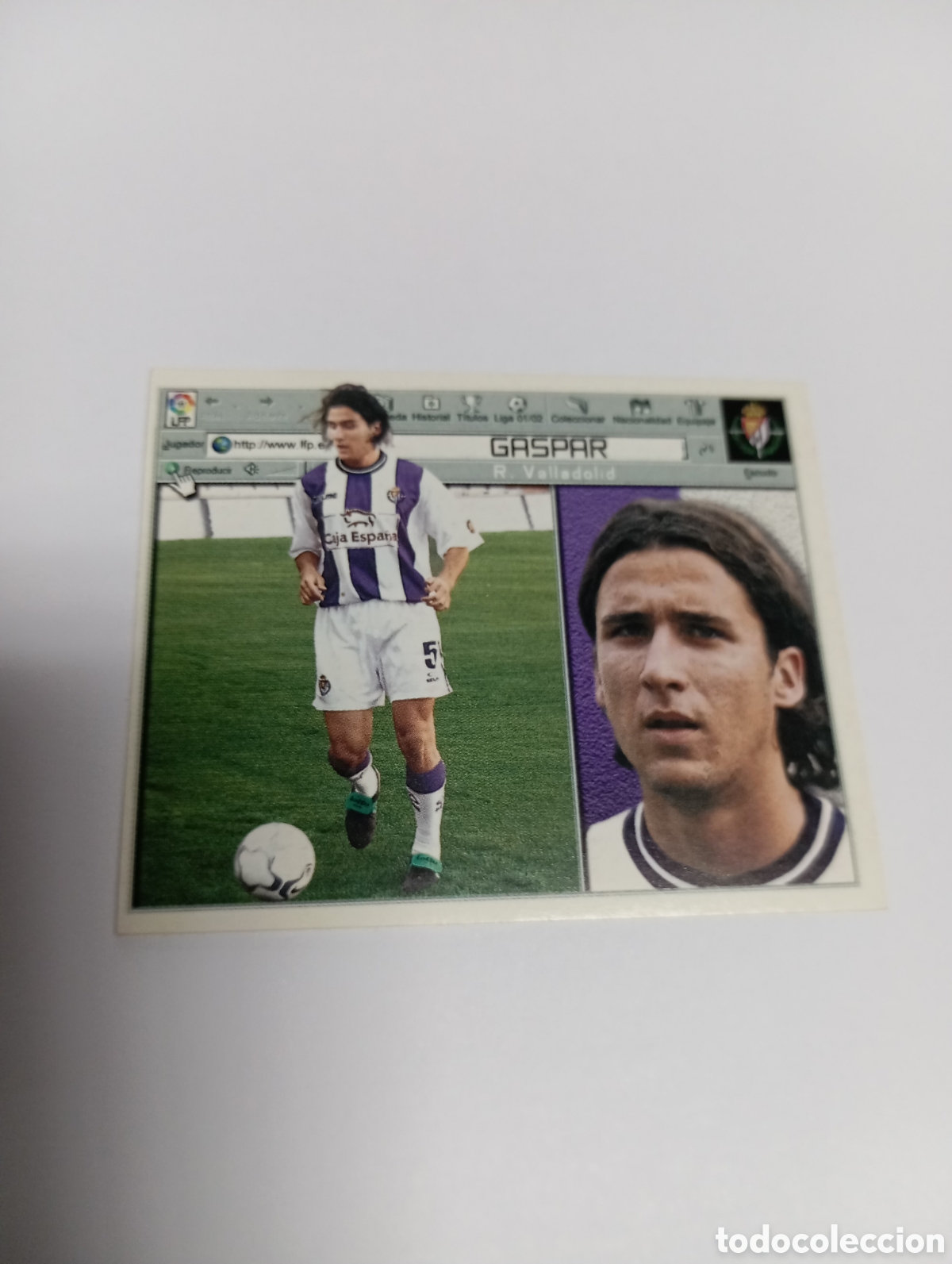 Cromos de F&uacute;tbol: GASPAR Valladolid LIGA ESTE 2001 2002 PANINI 01 02