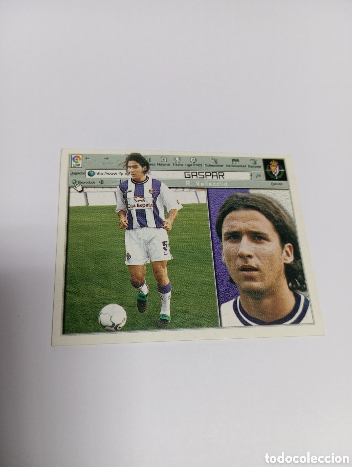 Cromos de F&uacute;tbol: GASPAR Valladolid LIGA ESTE 2001 2002 PANINI 01 02