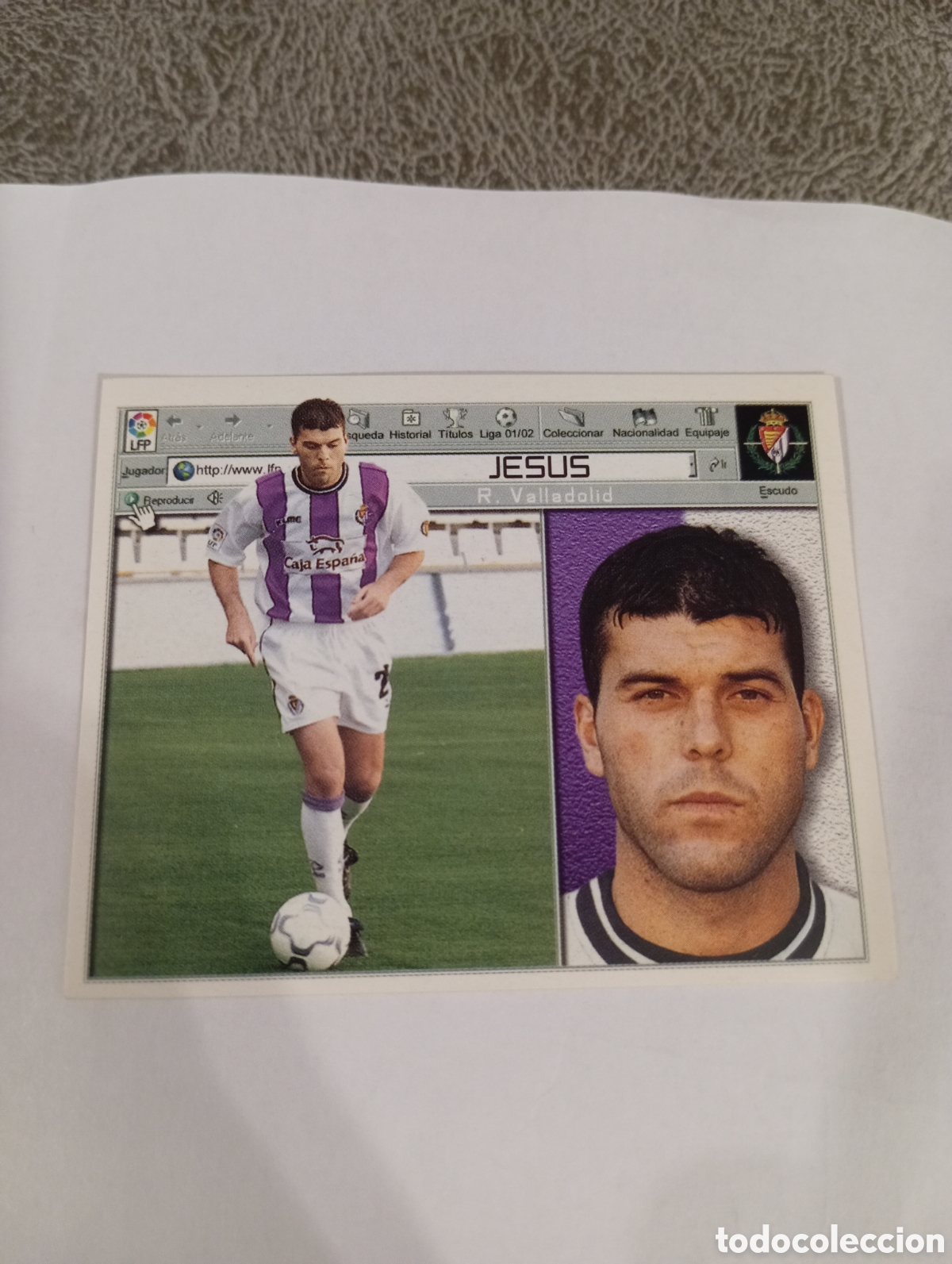 Cromos de F&uacute;tbol: JESUS Valladolid LIGA ESTE 2001 2002 PANINI 01 02