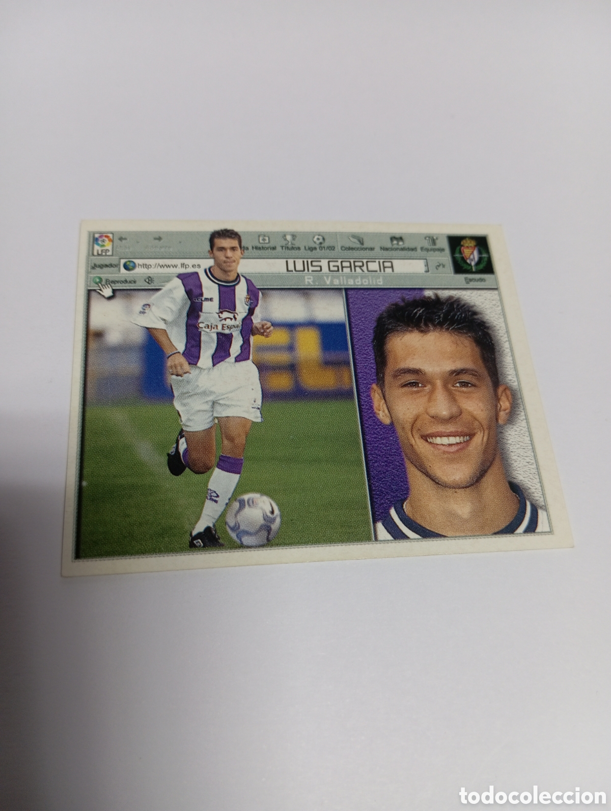 Cromos de F&uacute;tbol: LUIS GARC&Iacute;A Valladolid LIGA ESTE 2001 2002 PANINI 01 02
