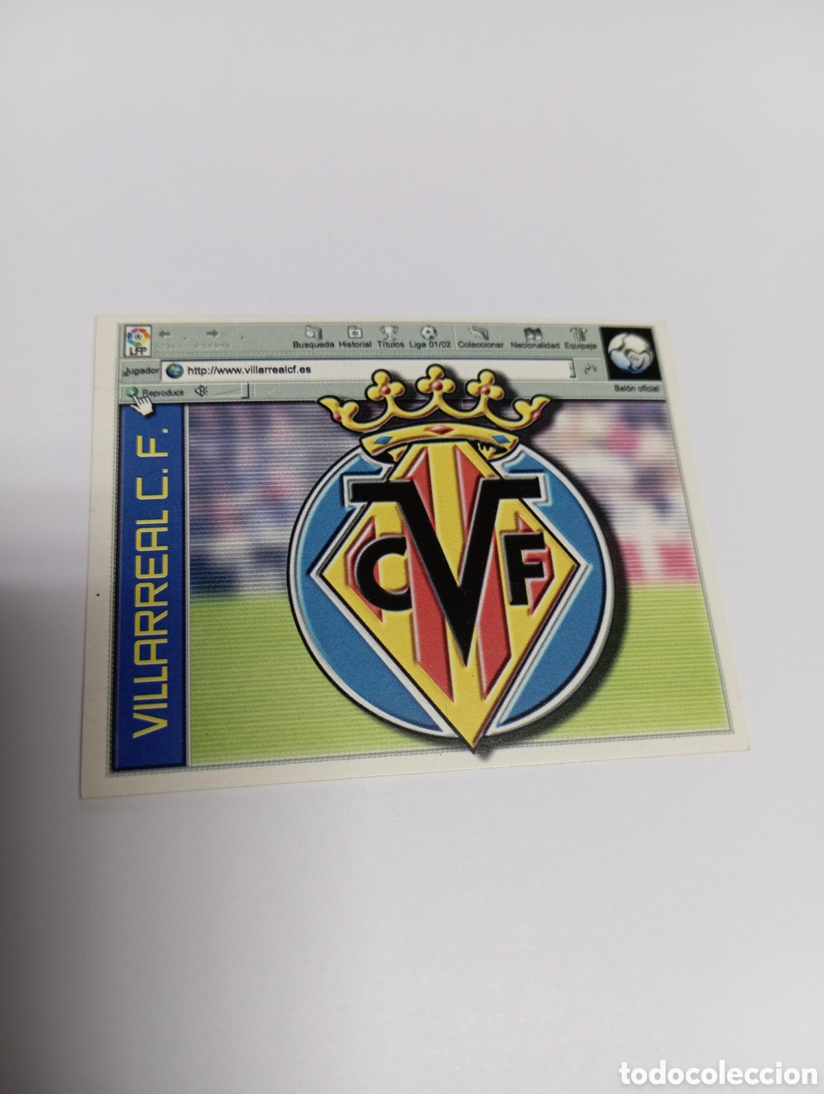 Cromos de F&uacute;tbol: ESCUDO Villarreal LIGA ESTE 2001 2002 PANINI 01 02