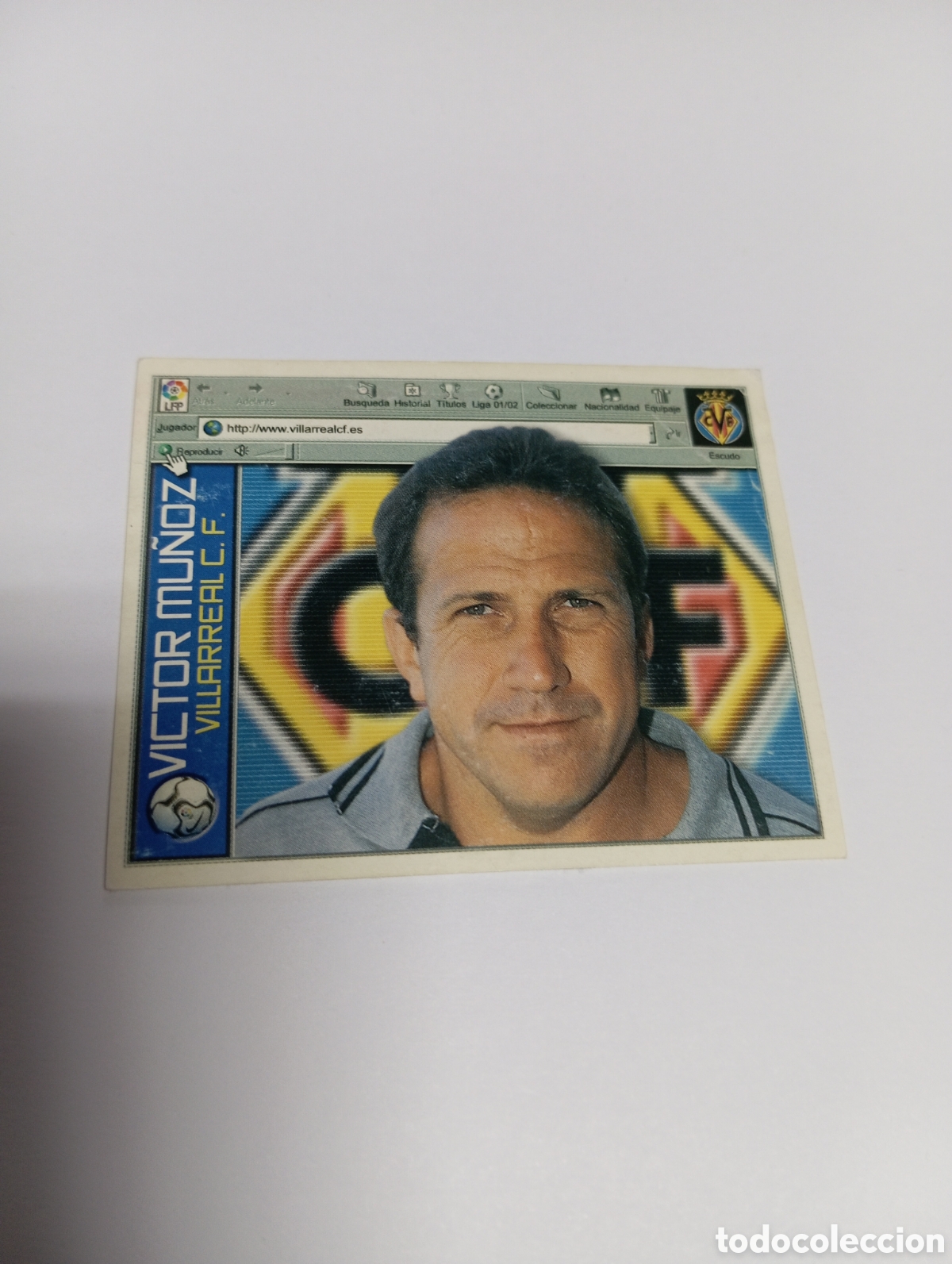 Cromos de F&uacute;tbol: ENTRENADOR V&Iacute;CTOR MU&Ntilde;OZ Villarreal LIGA ESTE 2001 2002 PANINI 01 02