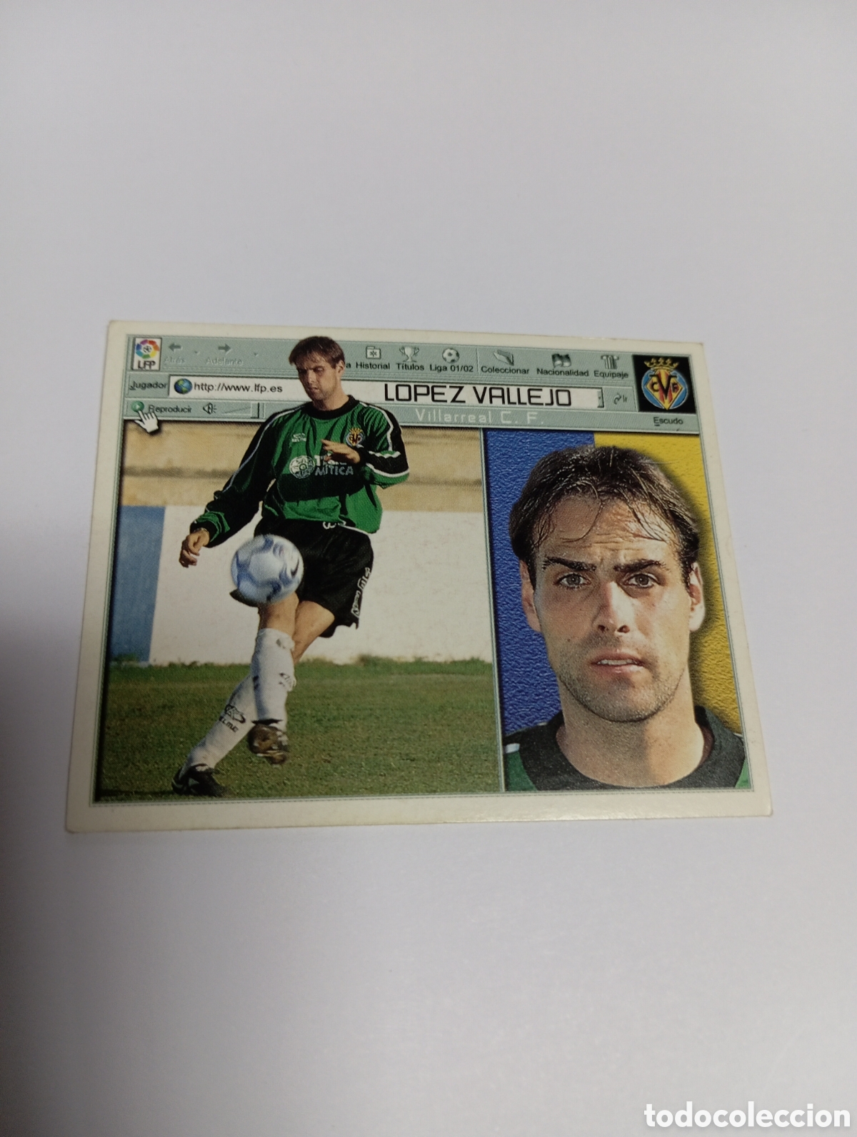 Cromos de F&uacute;tbol: L&Oacute;PEZ VALLEJO Villarreal LIGA ESTE 2001 2002 PANINI 01 02