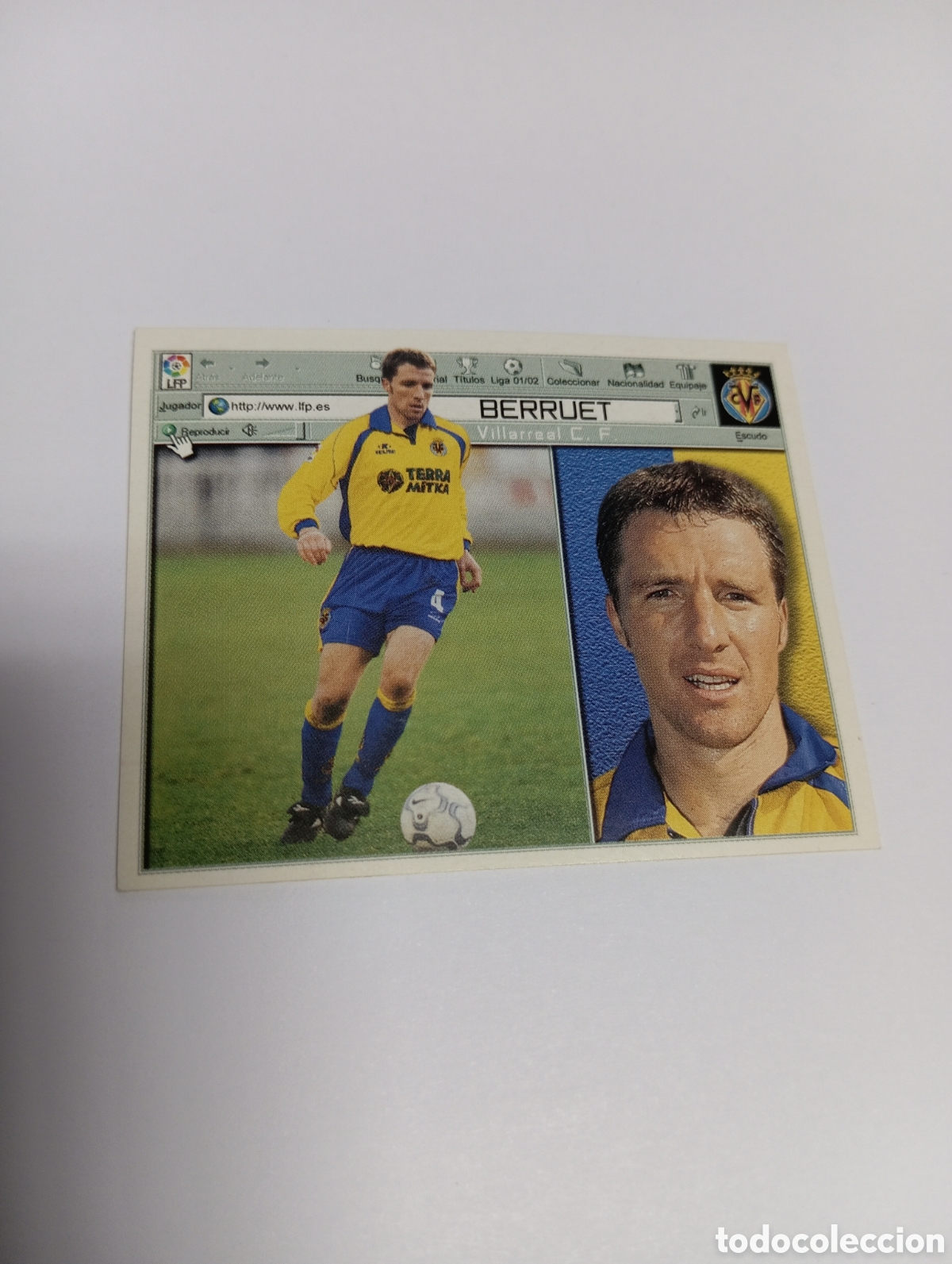 Cromos de F&uacute;tbol: BERRUET Villarreal LIGA ESTE 2001 2002 PANINI 01 02