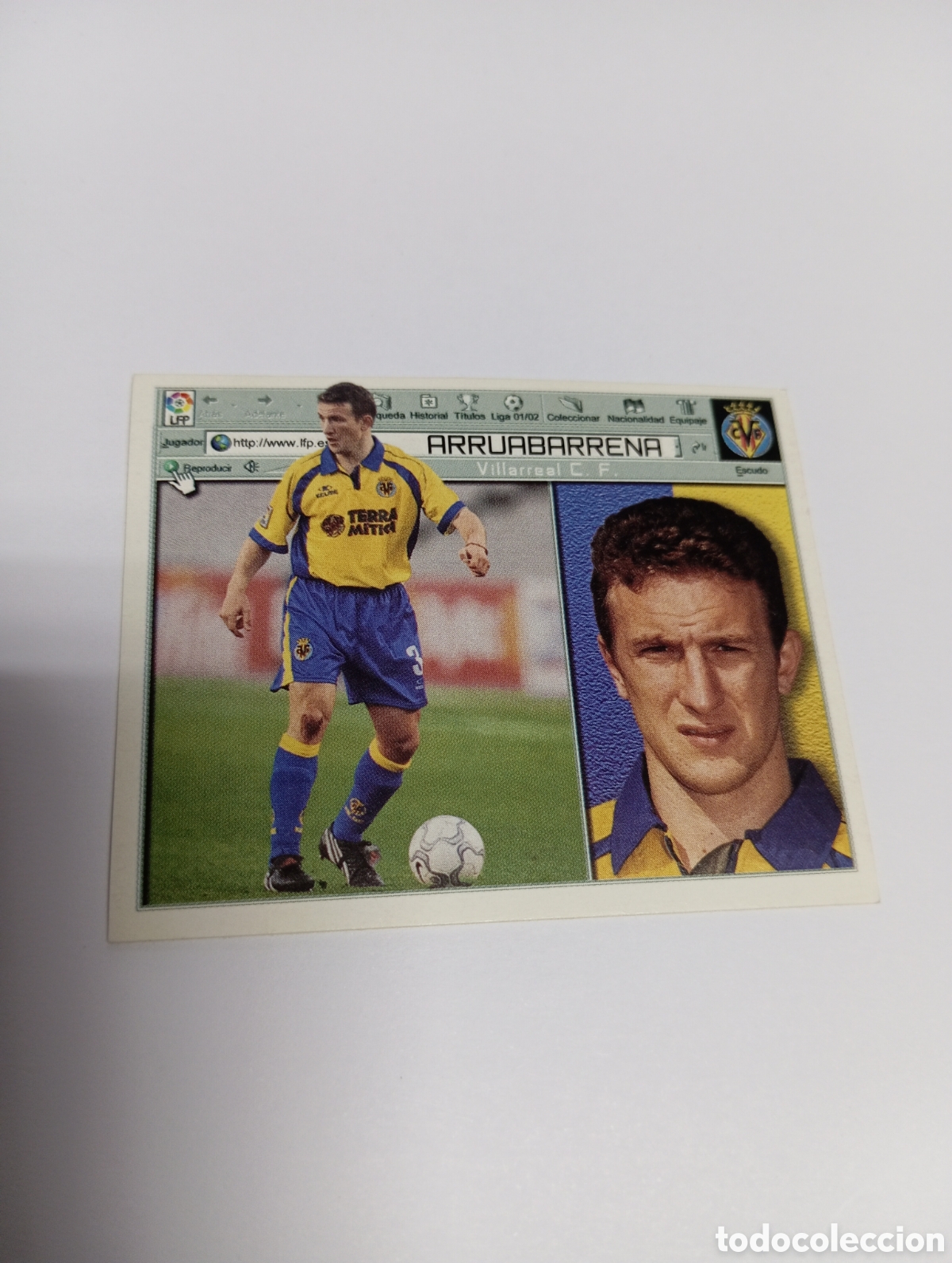 Cromos de F&uacute;tbol: ARRUABARRENA Villarreal LIGA ESTE 2001 2002 PANINI 01 02