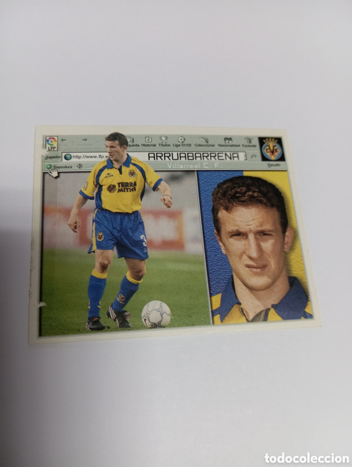 Cromos de F&uacute;tbol: ARRUABARRENA Villarreal LIGA ESTE 2001 2002 PANINI 01 02