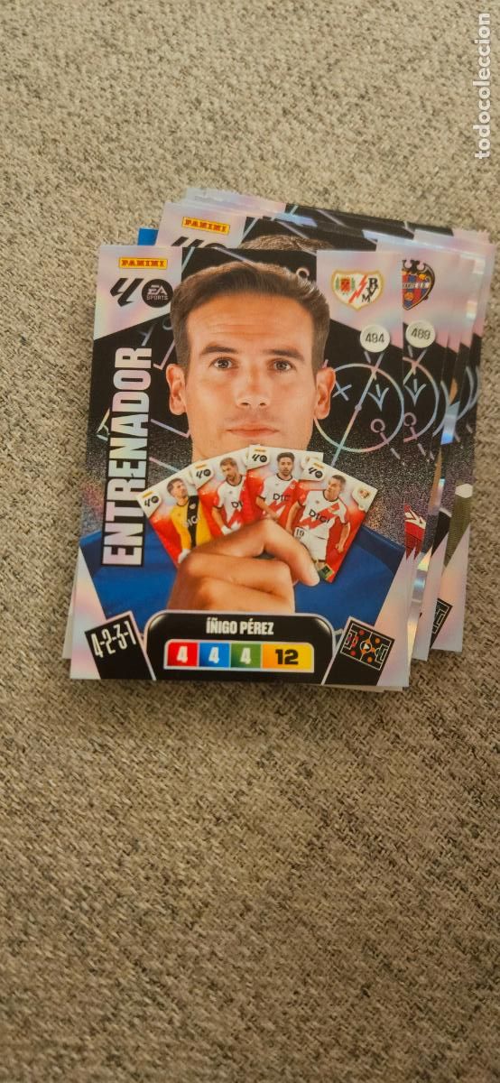 Cartes &agrave; collectionner de Football: adrenalyn 494 entrenador rayo vallecano i&ntilde;igo perez 2025 2026 25 26 trading card