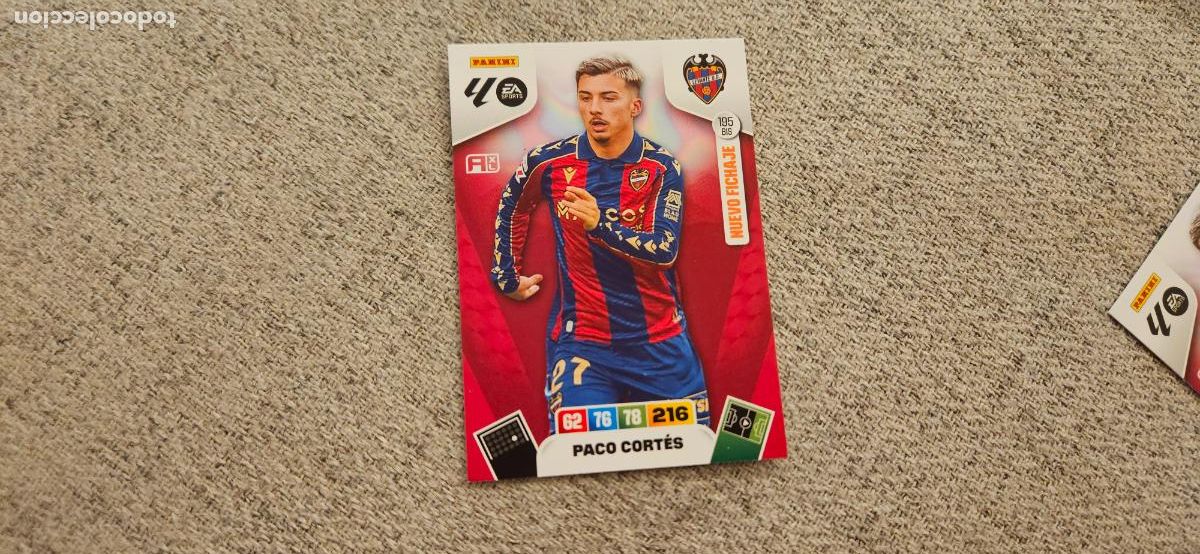 Cartes &agrave; collectionner de Football: adrenalyn 195 bis paco cortes levante 2025 2026 25 26 trading card FICHAJE