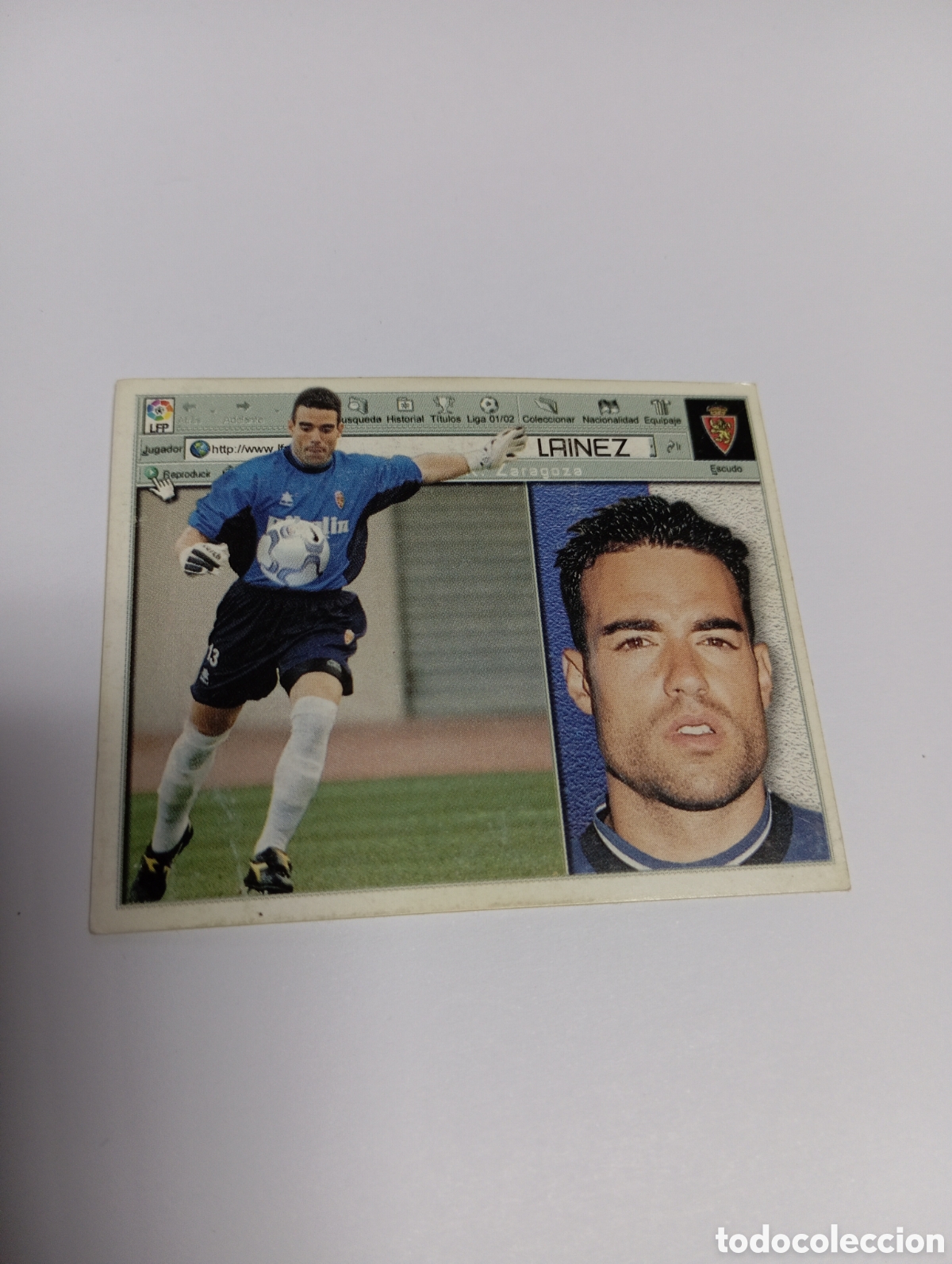 Cromos de F&uacute;tbol: LAINEZ Zaragoza LIGA ESTE 2001 2002 PANINI 01 02