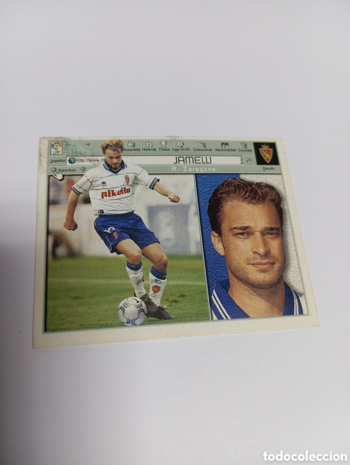 Cromos de F&uacute;tbol: JAMELLI Zaragoza LIGA ESTE 2001 2002 PANINI 01 02