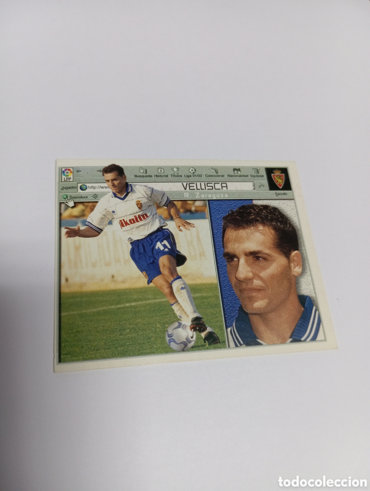 Cromos de F&uacute;tbol: VELLISCA Zaragoza LIGA ESTE 2001 2002 PANINI 01 02