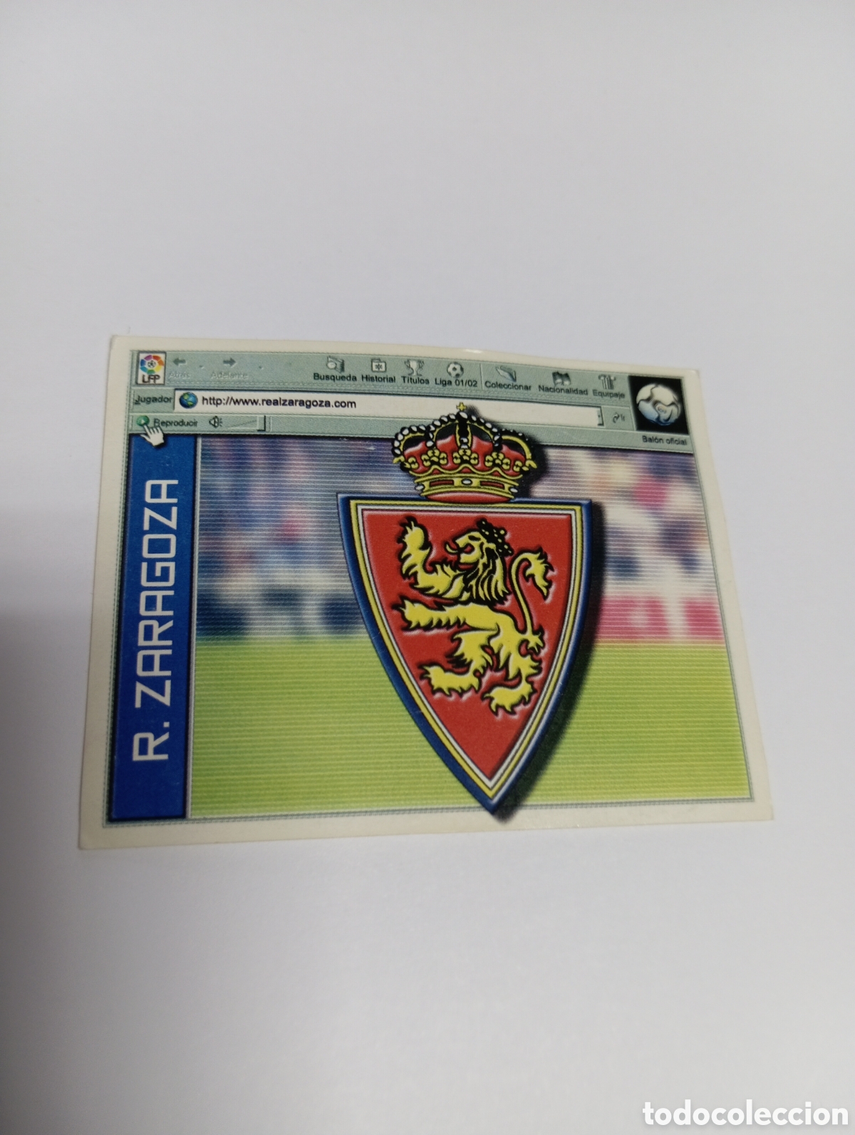 Cartes &agrave; collectionner de Football: ESCUDO Zaragoza LIGA ESTE 2001 2002 PANINI 01 02