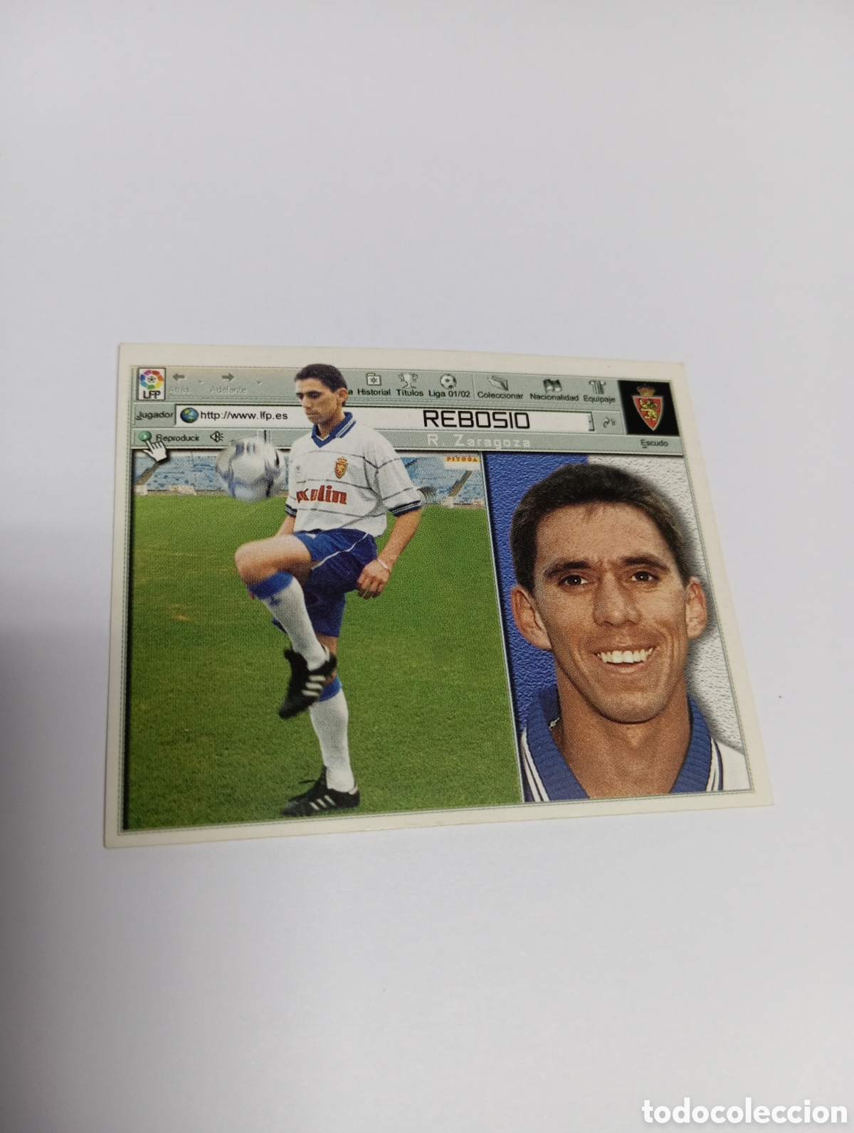 Cromos de F&uacute;tbol: REBOSIO Zaragoza LIGA ESTE 2001 2002 PANINI 01 02