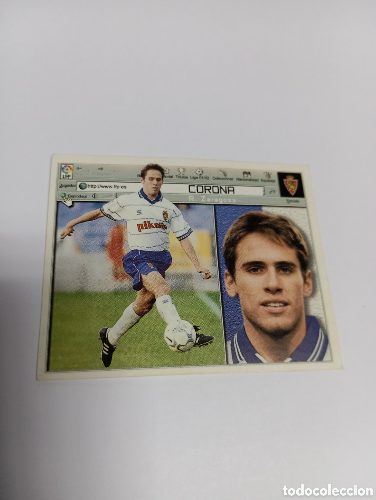 Cromos de F&uacute;tbol: CORONA Zaragoza LIGA ESTE 2001 2002 PANINI 01 02