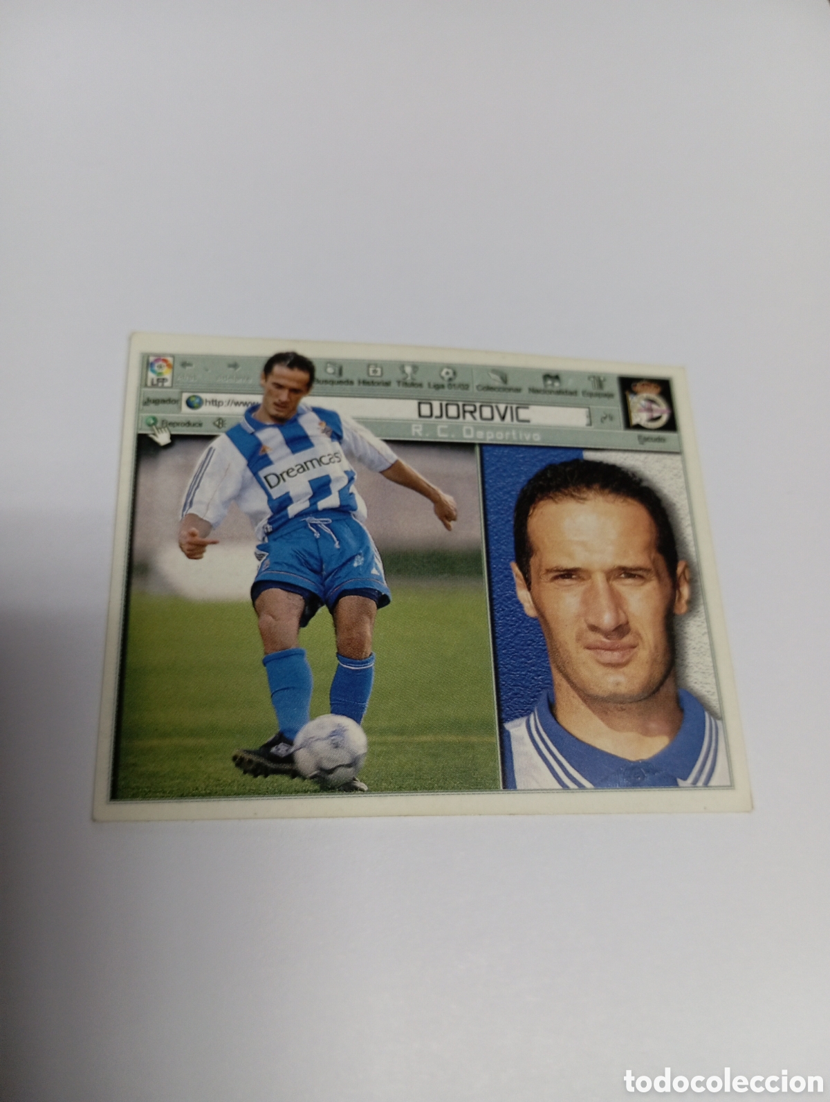 Cromos de F&uacute;tbol: FICHAJE 2 DJOROVIC LIGA ESTE 2001 2002 PANINI 01 02