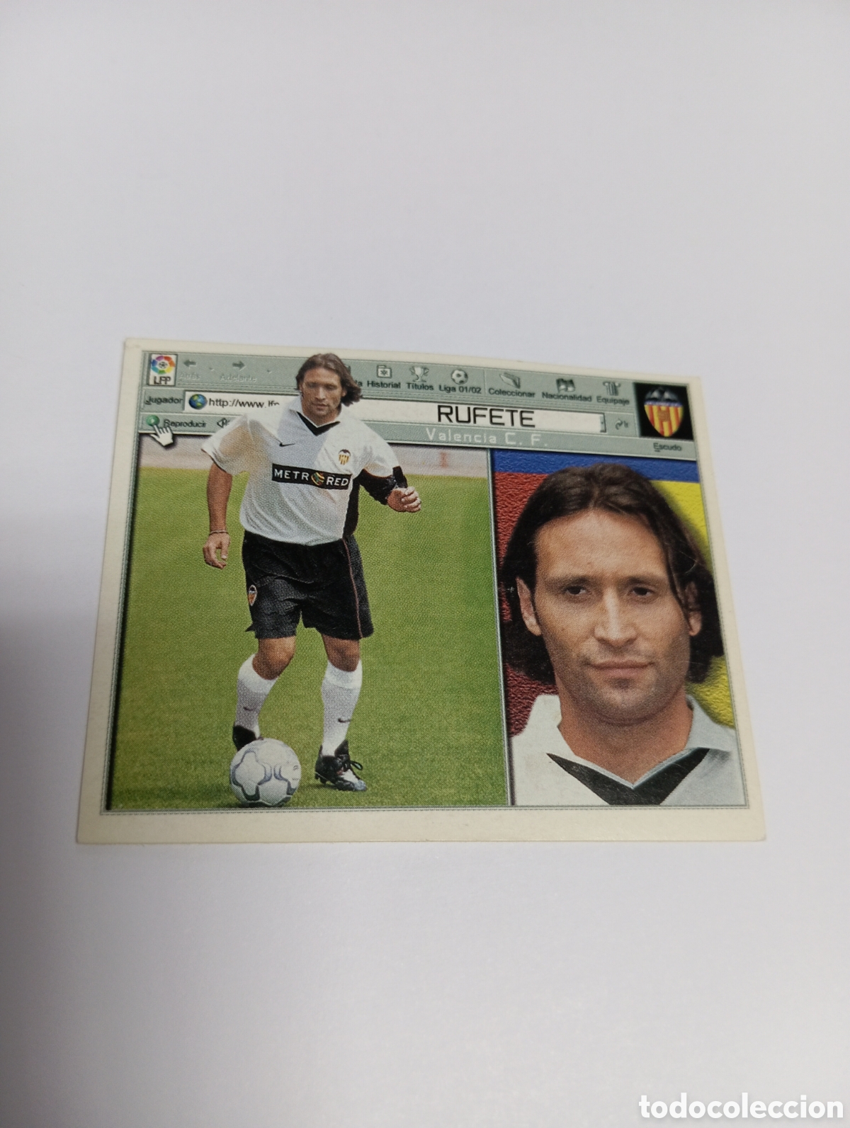 Cromos de F&uacute;tbol: FICHAJE 9 RUFETE LIGA ESTE 2001 2002 PANINI 01 02