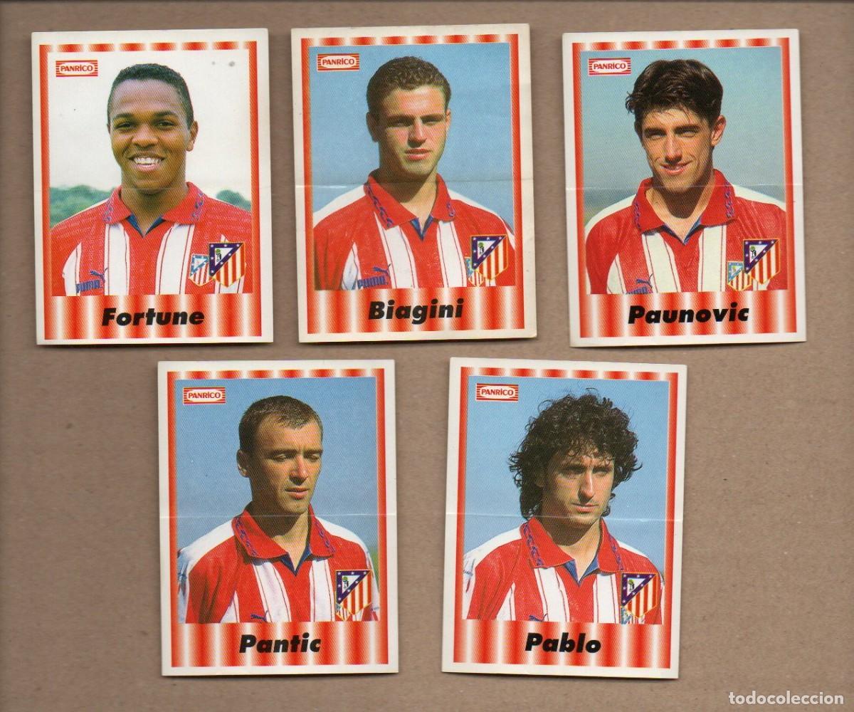 Cromos de F&uacute;tbol: LOTE DE 5 CROMOS DE FUTBOLISTAS DEL AT. DE MADRID, PANINI. FORTUNE, BIAGINI, PAUNOVIC, PABLO, PANTIC