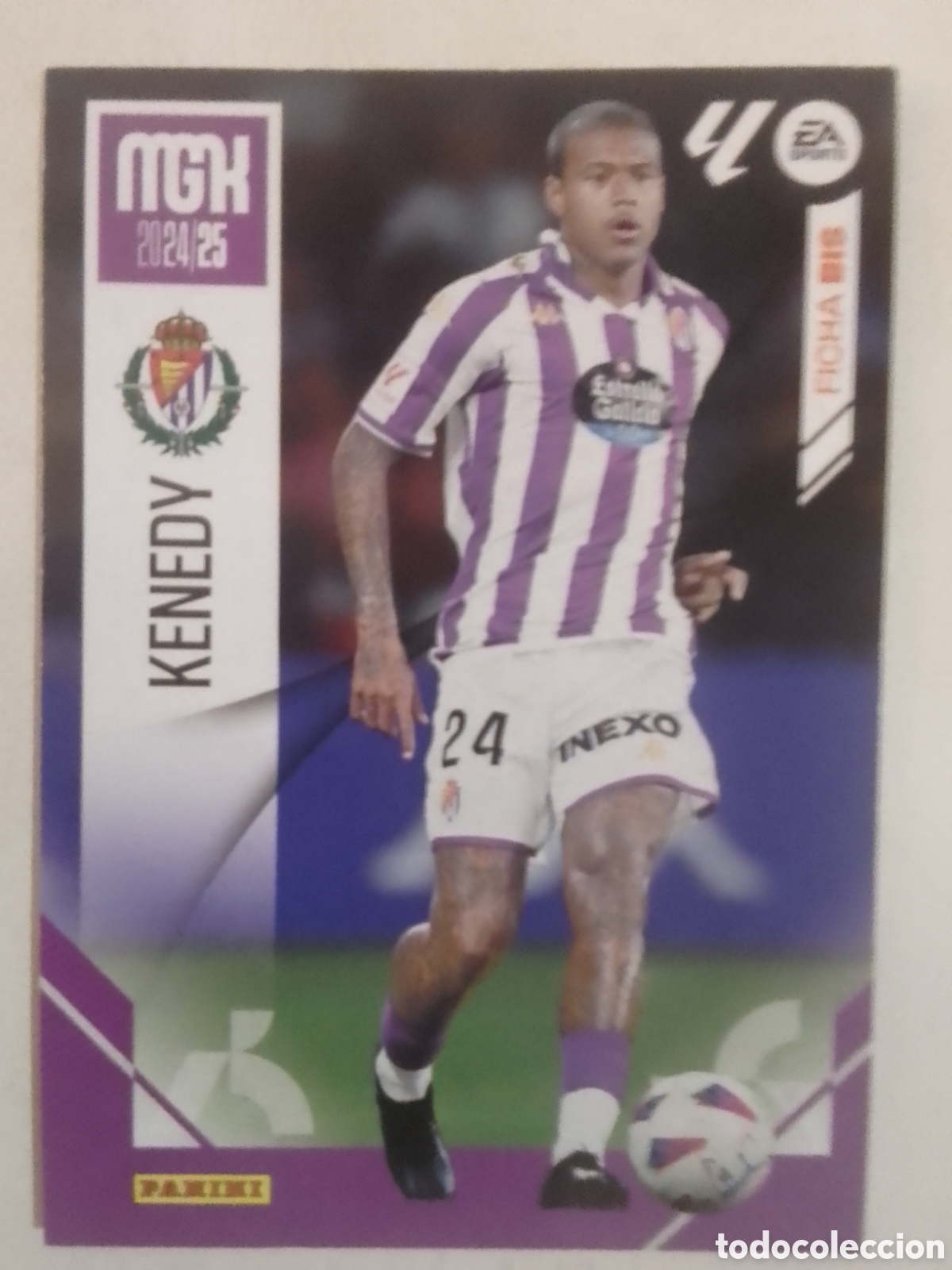 Cromos de F&uacute;tbol: Megacracks 2024-25 n&deg; 354 BIS Kennedy &bull; Valladolid. FICHA BIS.