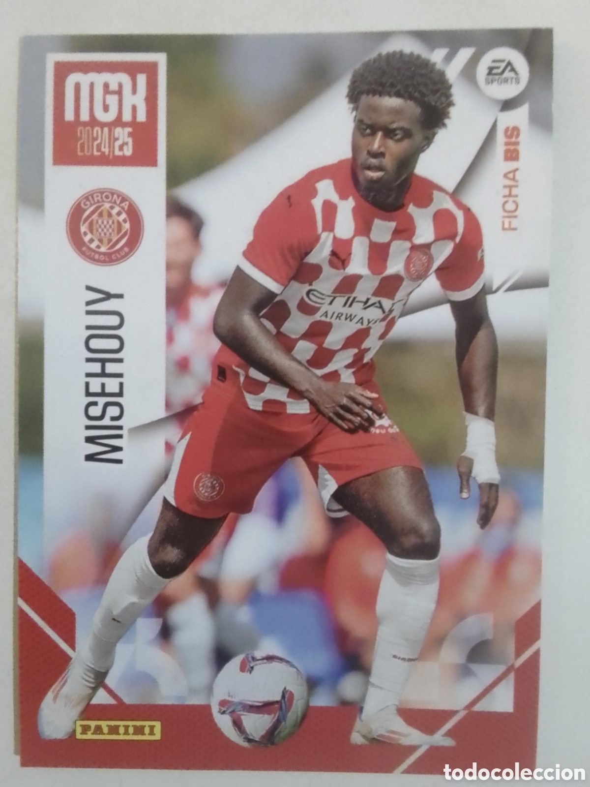 Cromos de F&uacute;tbol: Megacracks 2024-25 n&deg; 172 BIS Misehouy &bull; Girona. FICHA BIS.