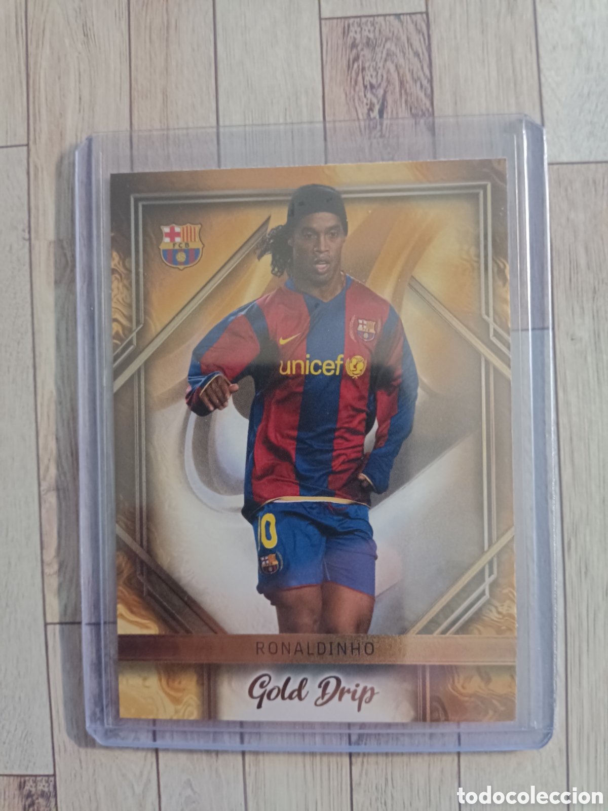 Cromos de F&uacute;tbol: GD-3 RONALDINHO GOLD DRIP BARCELONA TEAM SET 2023 2024 TOPPS 23 24