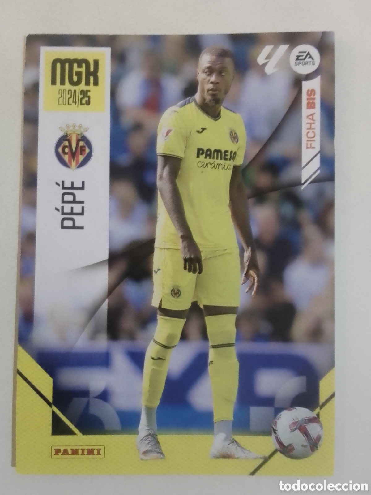 Cromos de F&uacute;tbol: Megacracks 2024-25 n&deg; 377 BIS P&eacute;p&eacute; &bull; Villarreal. FICHA BIS.