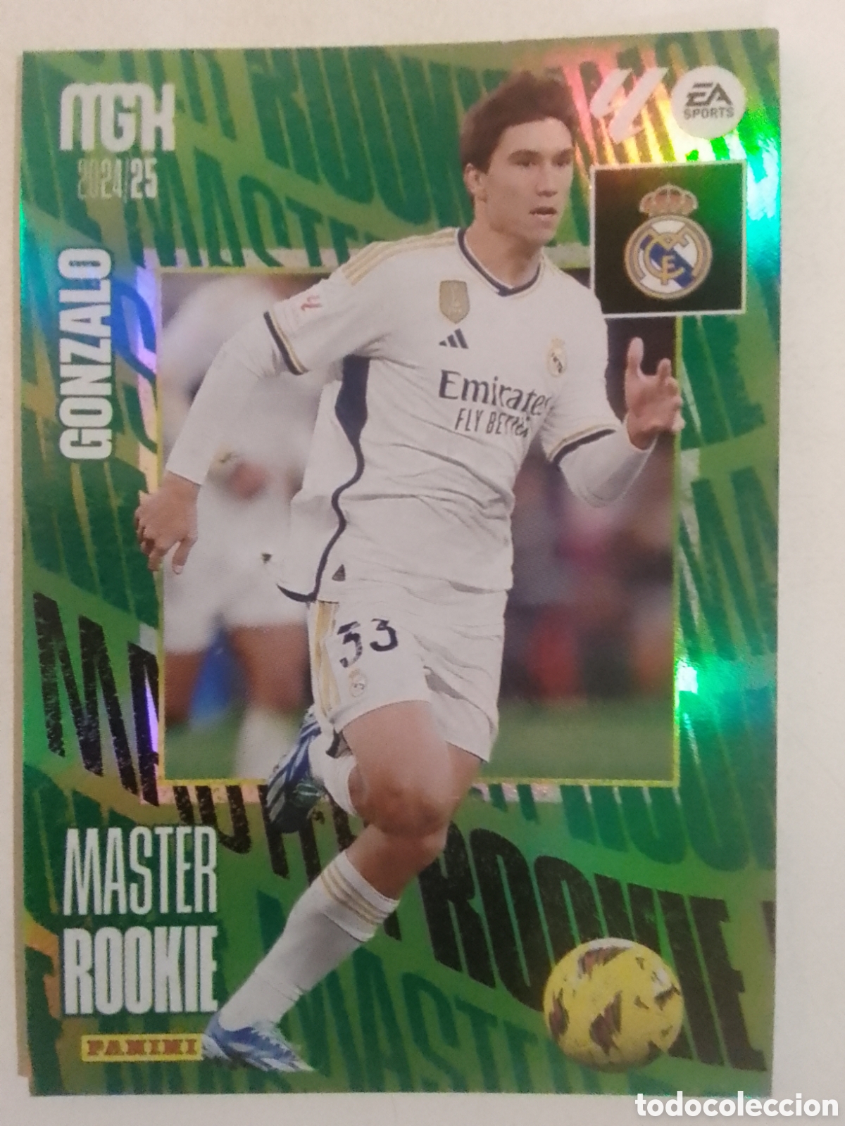 Cromos de F&uacute;tbol: Megacracks 2024-25 n&deg; 412 Gonzalo &bull; Real Madrid. MASTER ROOKIE.