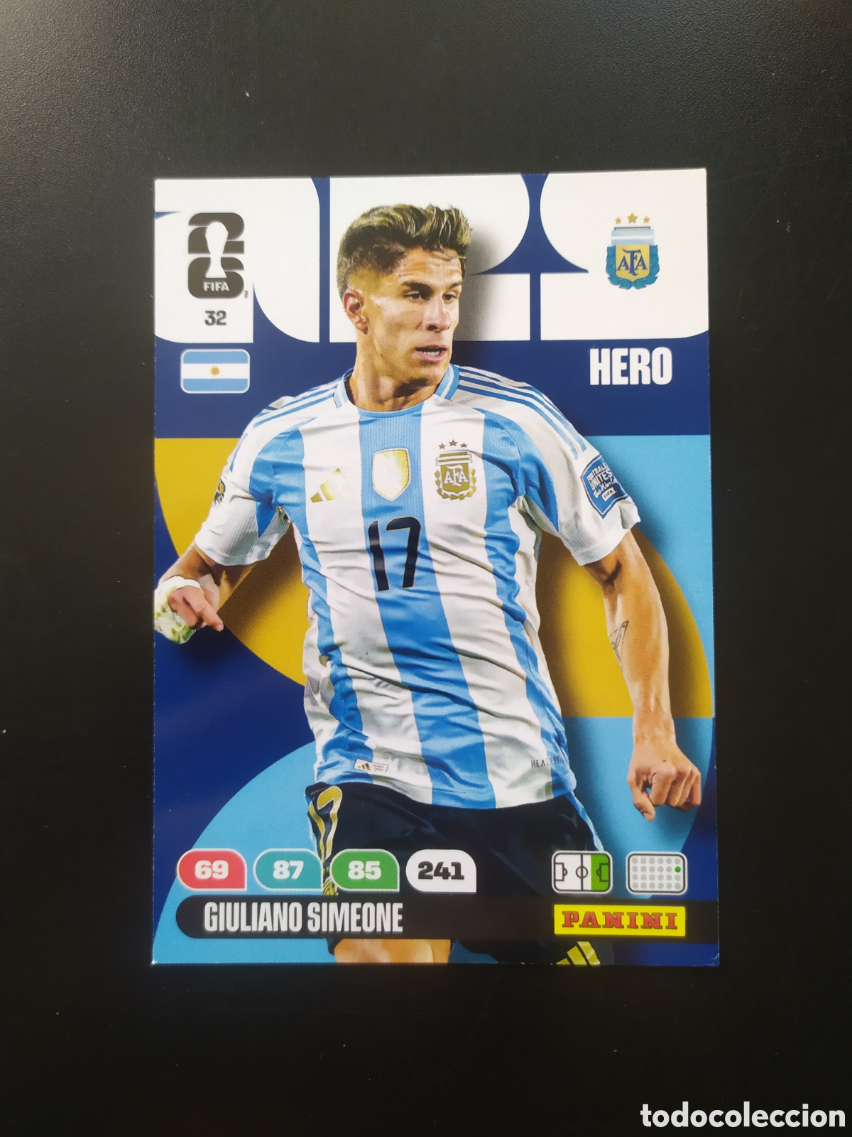 Cromos de F&uacute;tbol: Adrenalyn FIFA WORLD CUP 2026 panini Giuliano Simeone n&deg; 32 Argentina