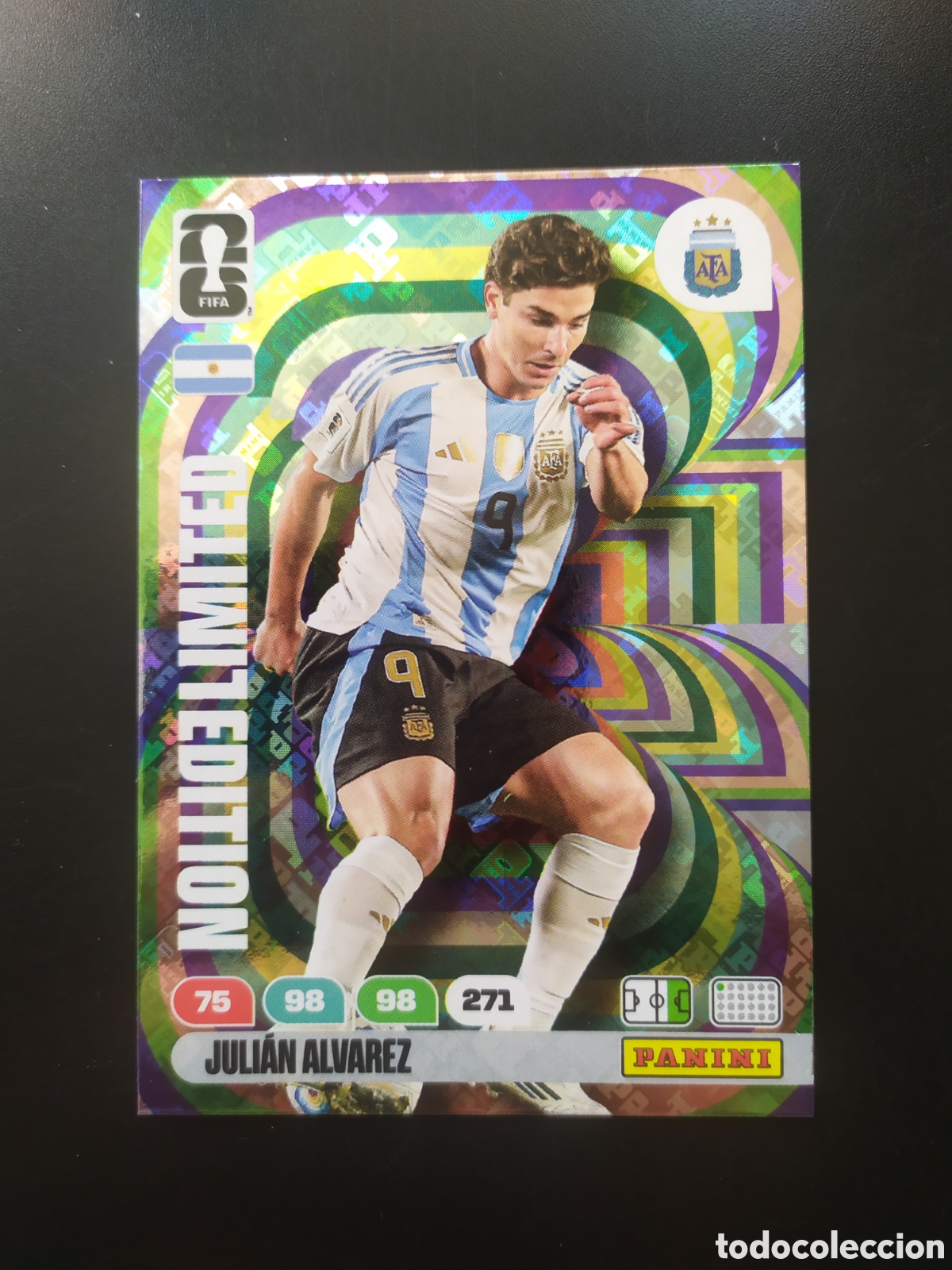 Cromos de F&uacute;tbol: Adrenalyn FIFA WORLD CUP 2026 panini Juli&aacute;n Alvarez limited edition Argentina