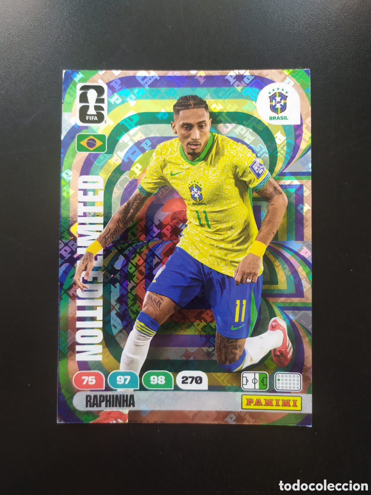 Cromos de F&uacute;tbol: Adrenalyn FIFA WORLD CUP 2026 panini Raphinha limited edition Brasil