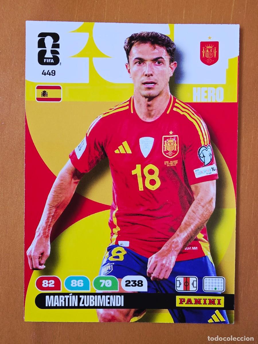 Cromos de F&uacute;tbol: 449 Mart&iacute;n Zubimendi, Hero, Espa&ntilde;a, Panini Adrenalyn XL Fifa World Cup 2026 Mundial 26