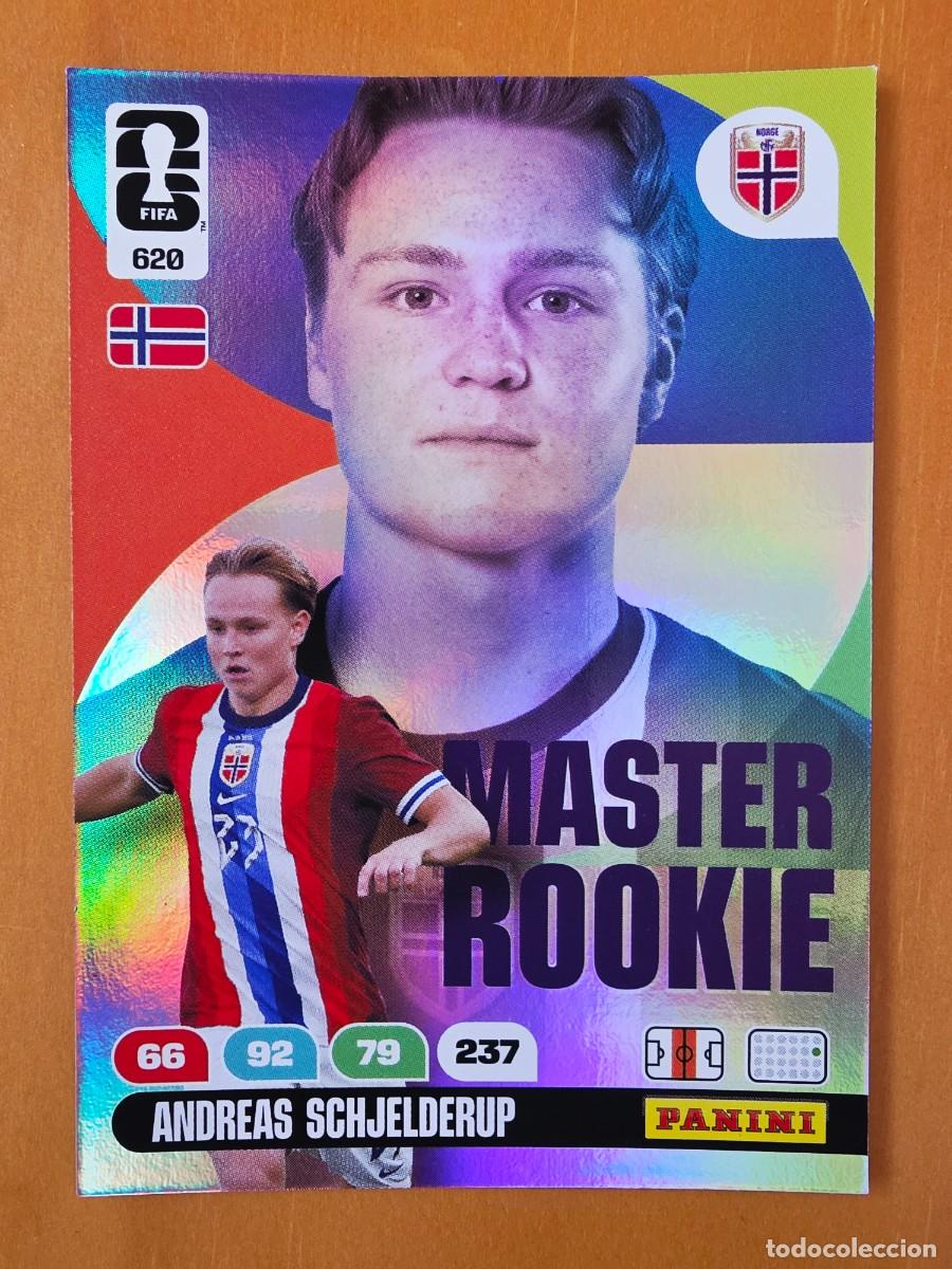 Figurine di Calcio: 620 Andreas Schjelderup, Noruega, Master Rookie, Panini Adrenalyn XL Fifa World Cup 2026 Mundial