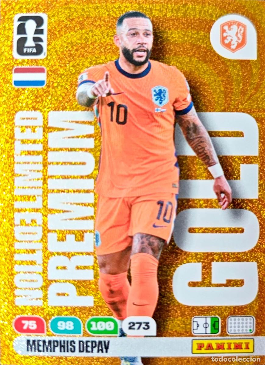 Cromos de F&uacute;tbol: Memphis Depay - Paises Bajos - LIMITED EDITION PREMIUM GOLD - PANINI Adrenalyn FIFA World Cup 2026