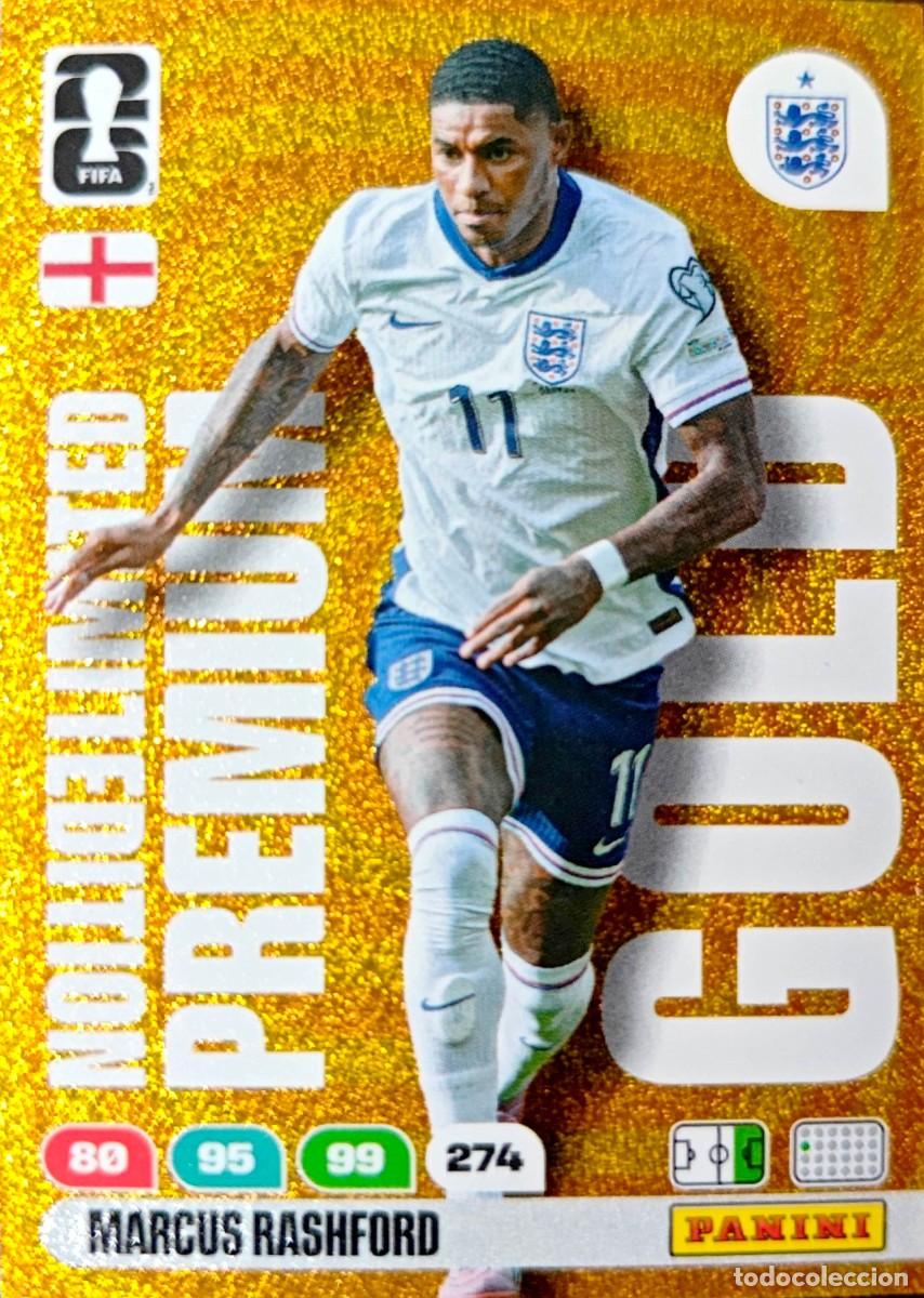 Cartes &agrave; collectionner de Football: Marcus Rashford - Inglaterra - LIMITED EDITION PREMIUM GOLD - PANINI Adrenalyn FIFA World Cup 2026