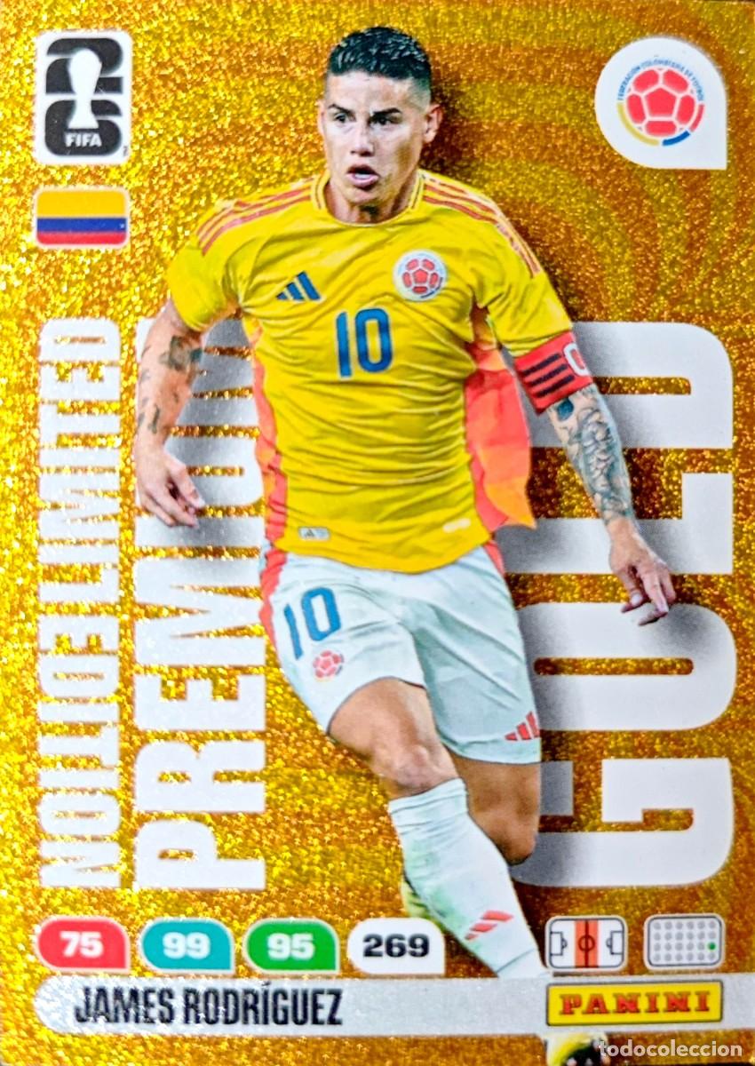 Cartes &agrave; collectionner de Football: James Rodriguez - Colombia - LIMITED EDITION PREMIUM GOLD - PANINI Adrenalyn FIFA World Cup 2026