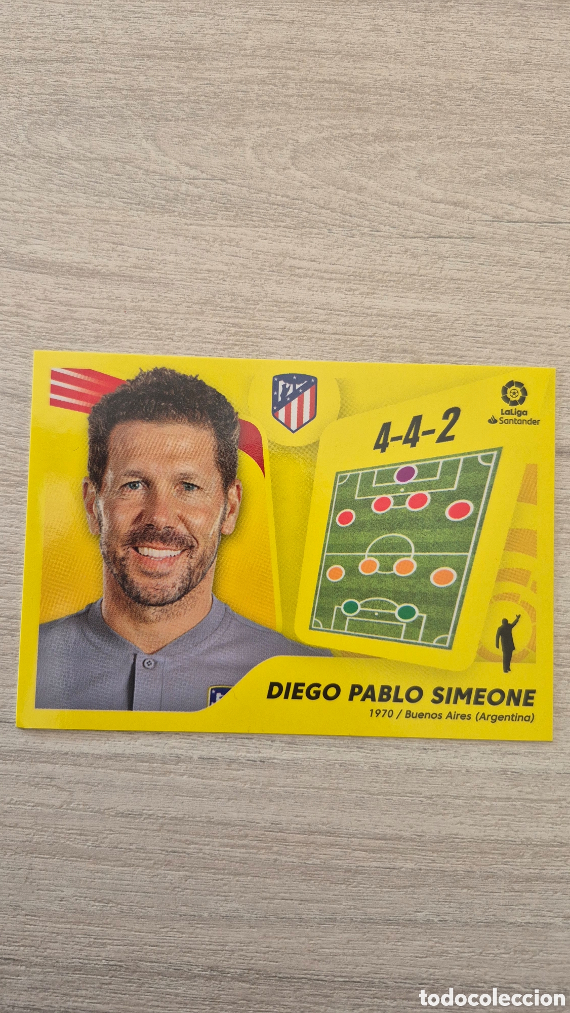 Cromos de F&uacute;tbol: N&deg;2 Atl&eacute;tico de Madrid Diego Pablo Simeone Liga Este 21/22