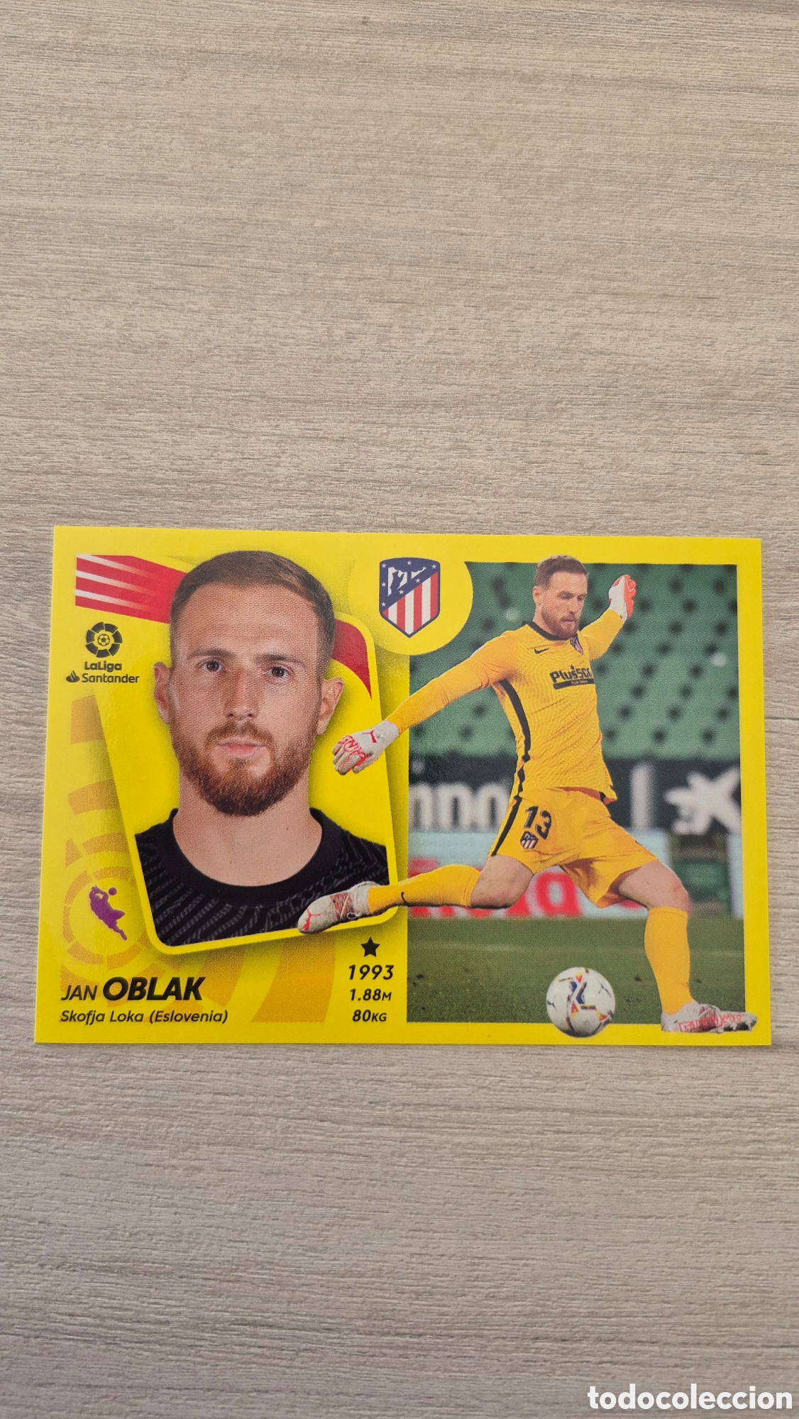 Cromos de F&uacute;tbol: N&deg;5 Atl&eacute;tico de Madrid Oblak Liga Este 21/22