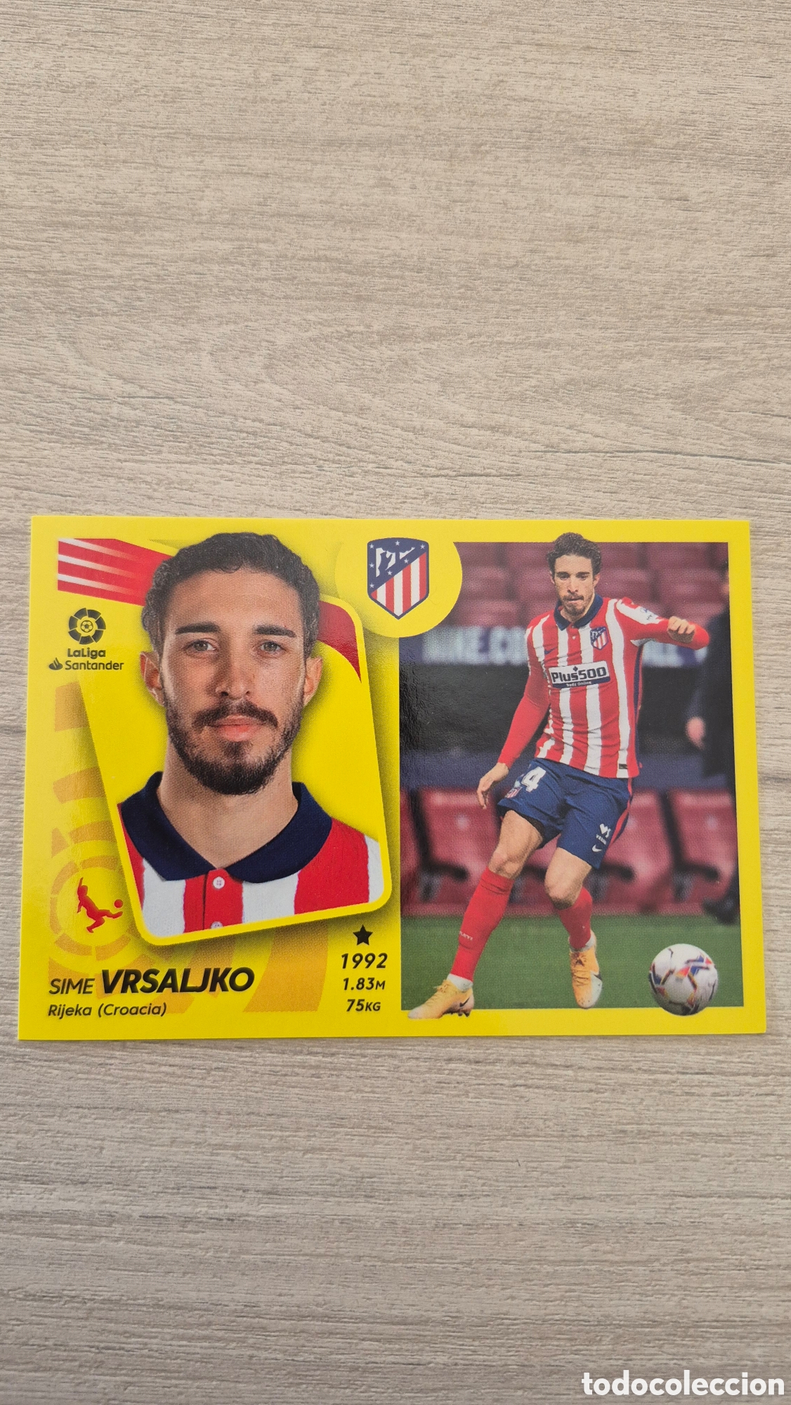 Cromos de F&uacute;tbol: N&deg;7B Atl&eacute;tico de Madrid Vrsaljko Liga Este 21/22