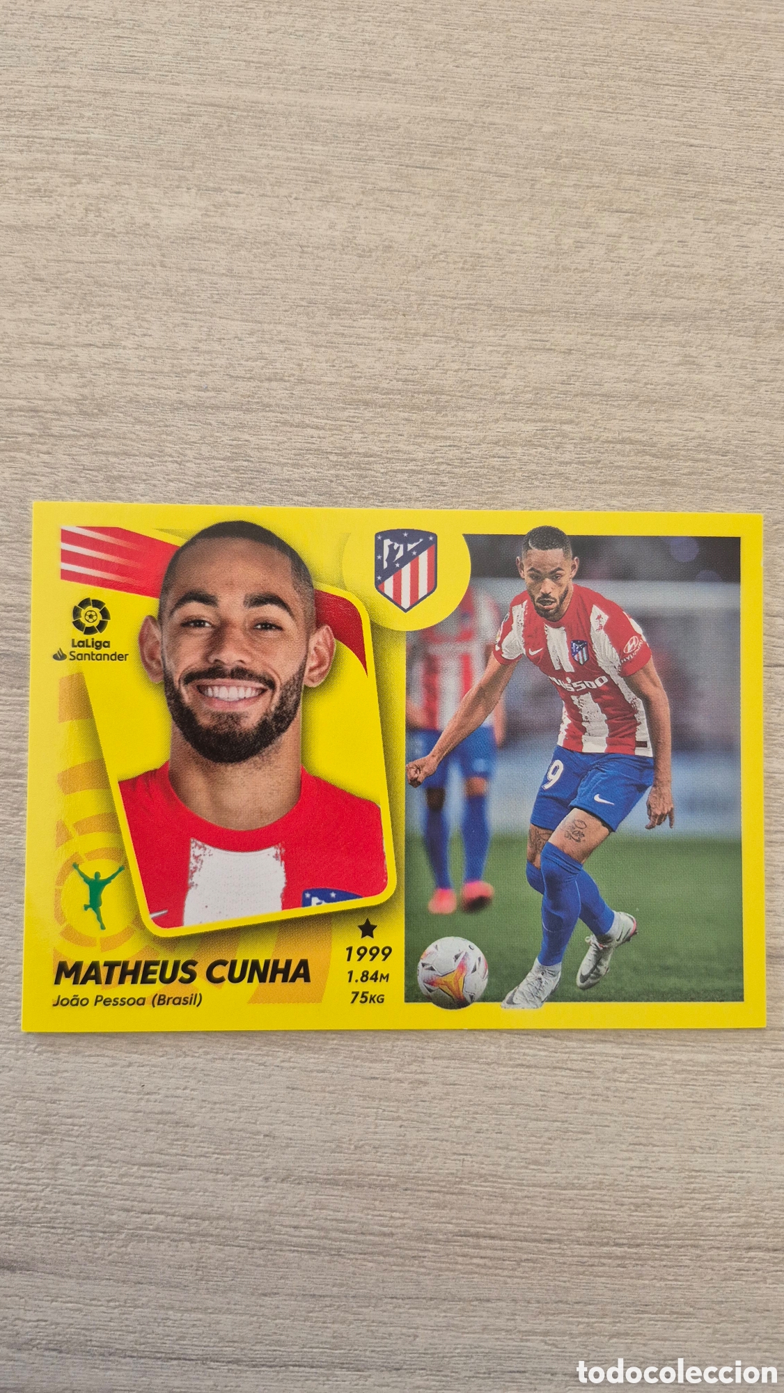 Cromos de F&uacute;tbol: N&deg;14Bis Atl&eacute;tico de Madrid Matheus Cunha Liga Este 21/22