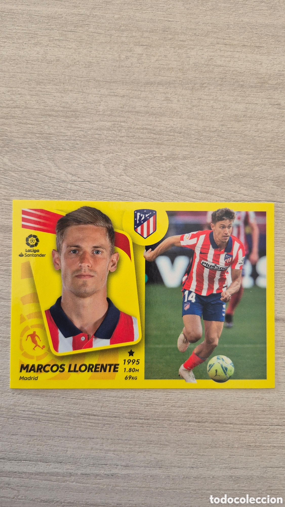 Cromos de F&uacute;tbol: N&deg;18 Atl&eacute;tico de Madrid Marcos Llorente Liga Este 21/22