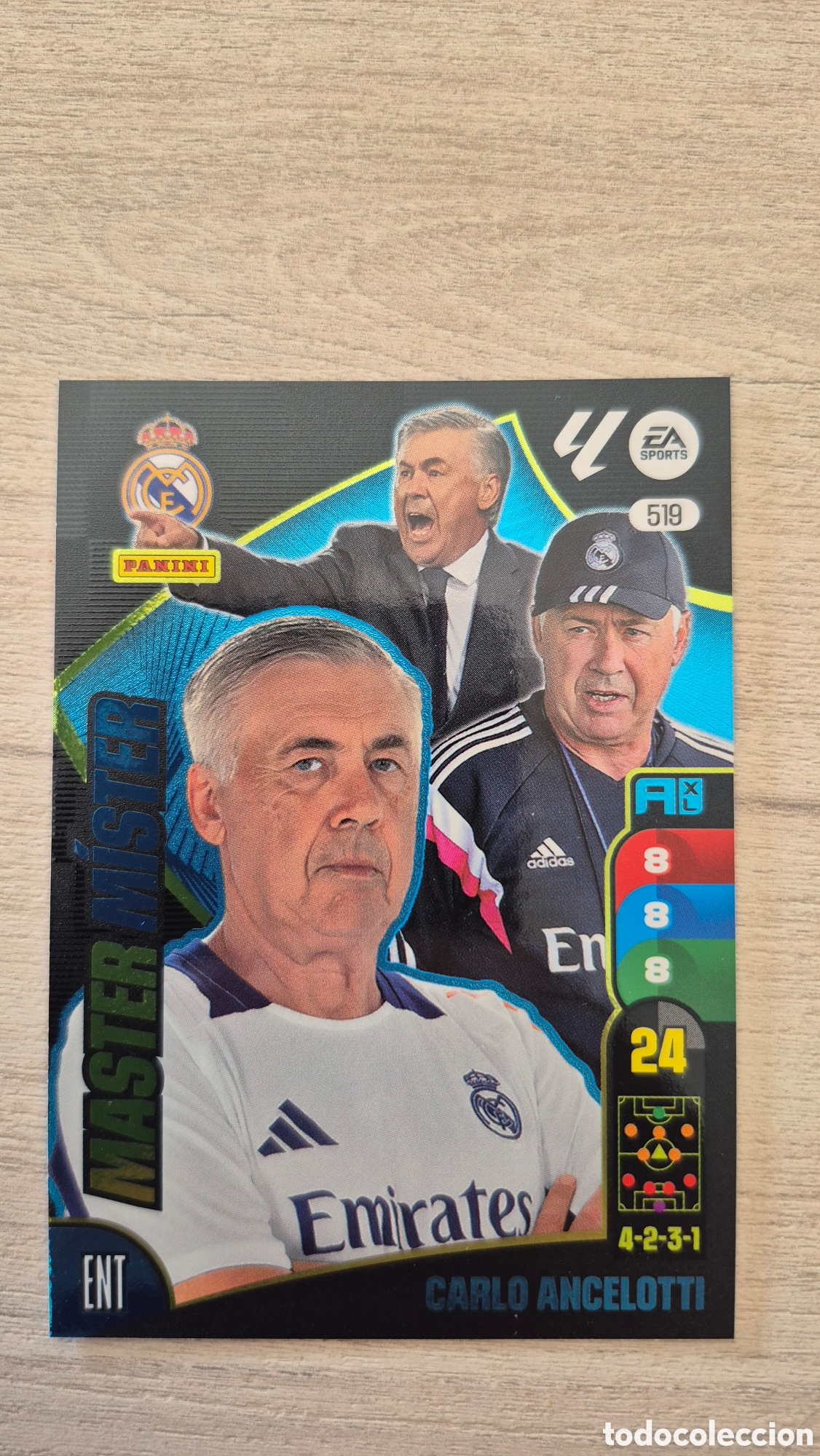Cromos de F&uacute;tbol: N&deg;519 Master M&iacute;ster Carlo Ancelotti Adrenalyn 24/25