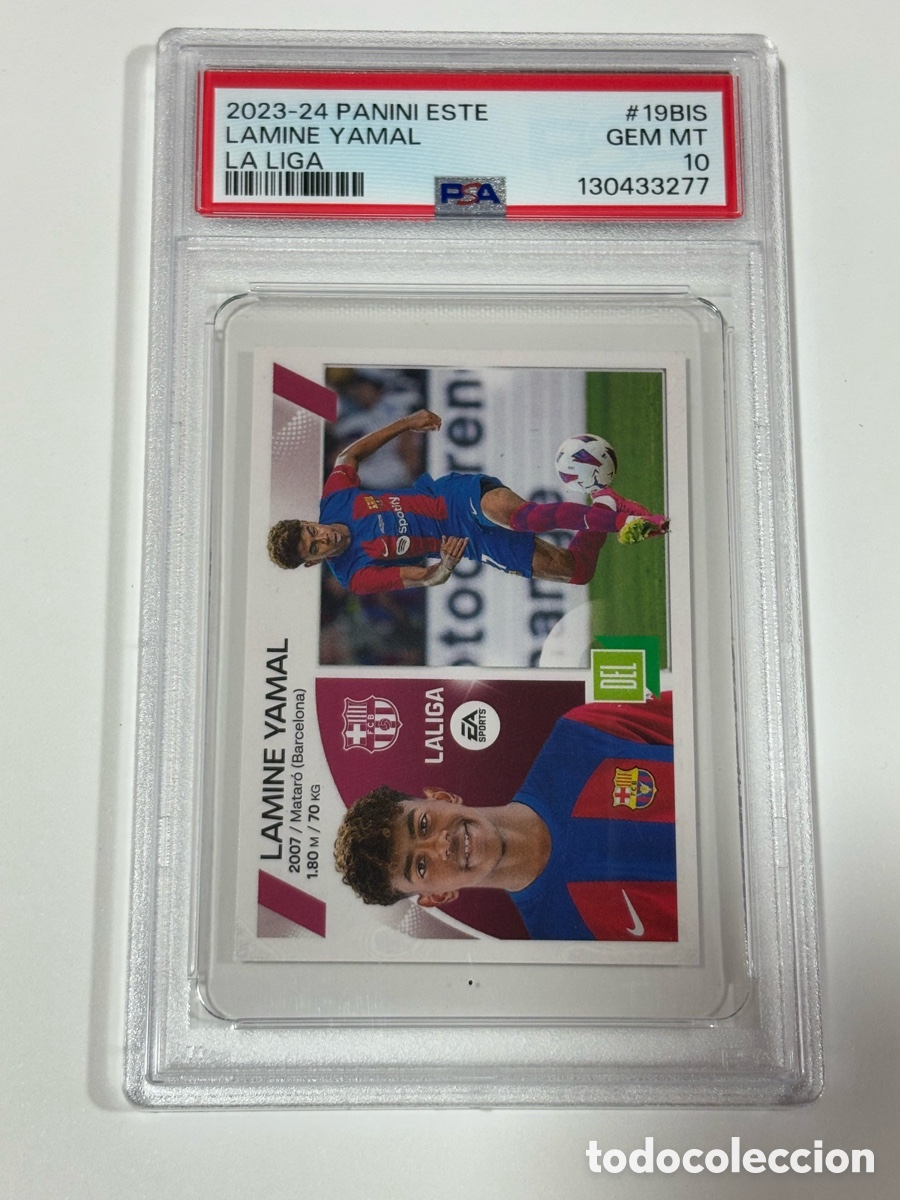 Fu&szlig;ball-Sticker: Lamine Yamal #19BIS PSA 10 COLOCA Liga Este 23 24 Rookie Panini Este 2023-24