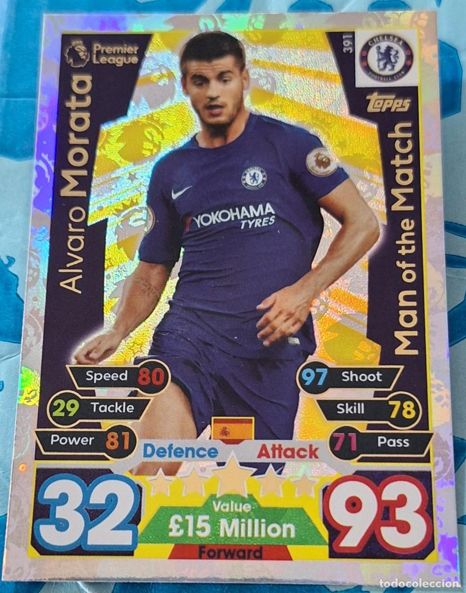 Cromos de F&uacute;tbol: Alvaro Morata Chelsea Topps Match Attax Soccer Man of the Match