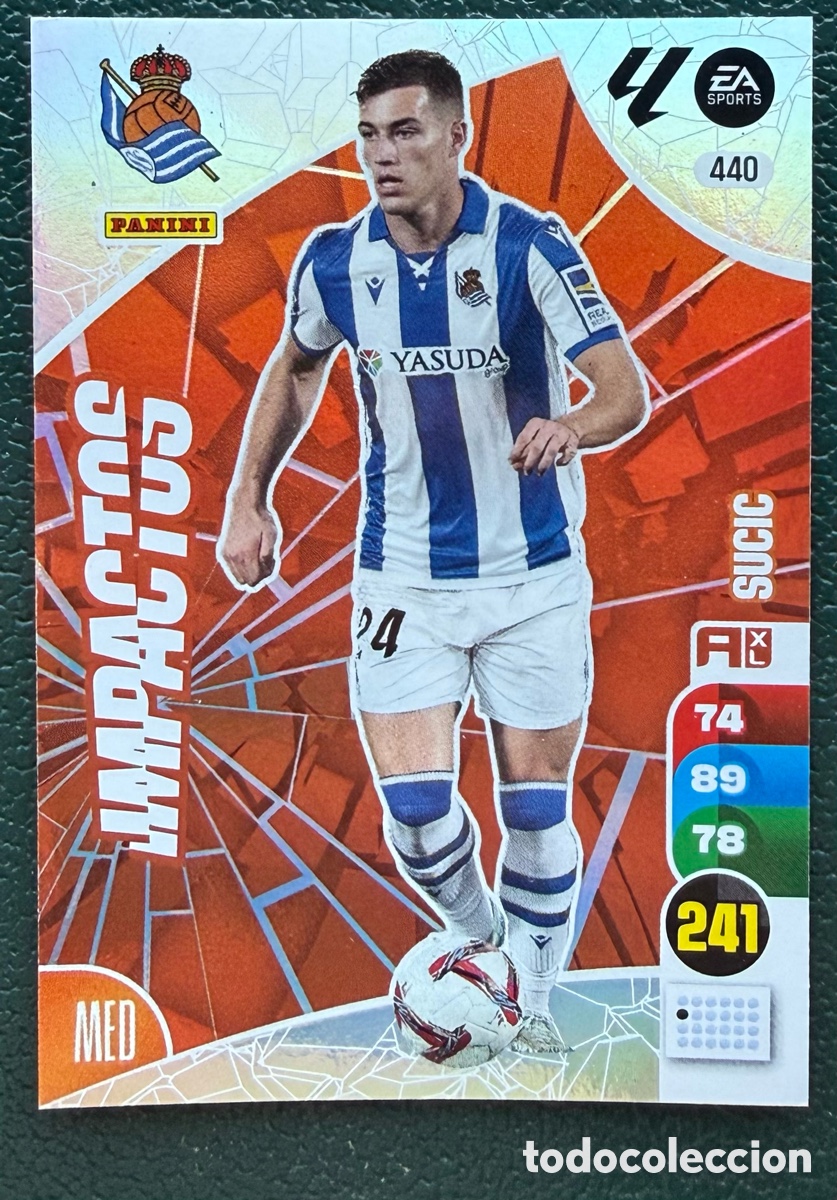Football Stickers: 440 SUCIC REAL SOCIEDAD IMPACTOS FICHAS ALBUM ADRENALYN XL 2024 2025 24 25